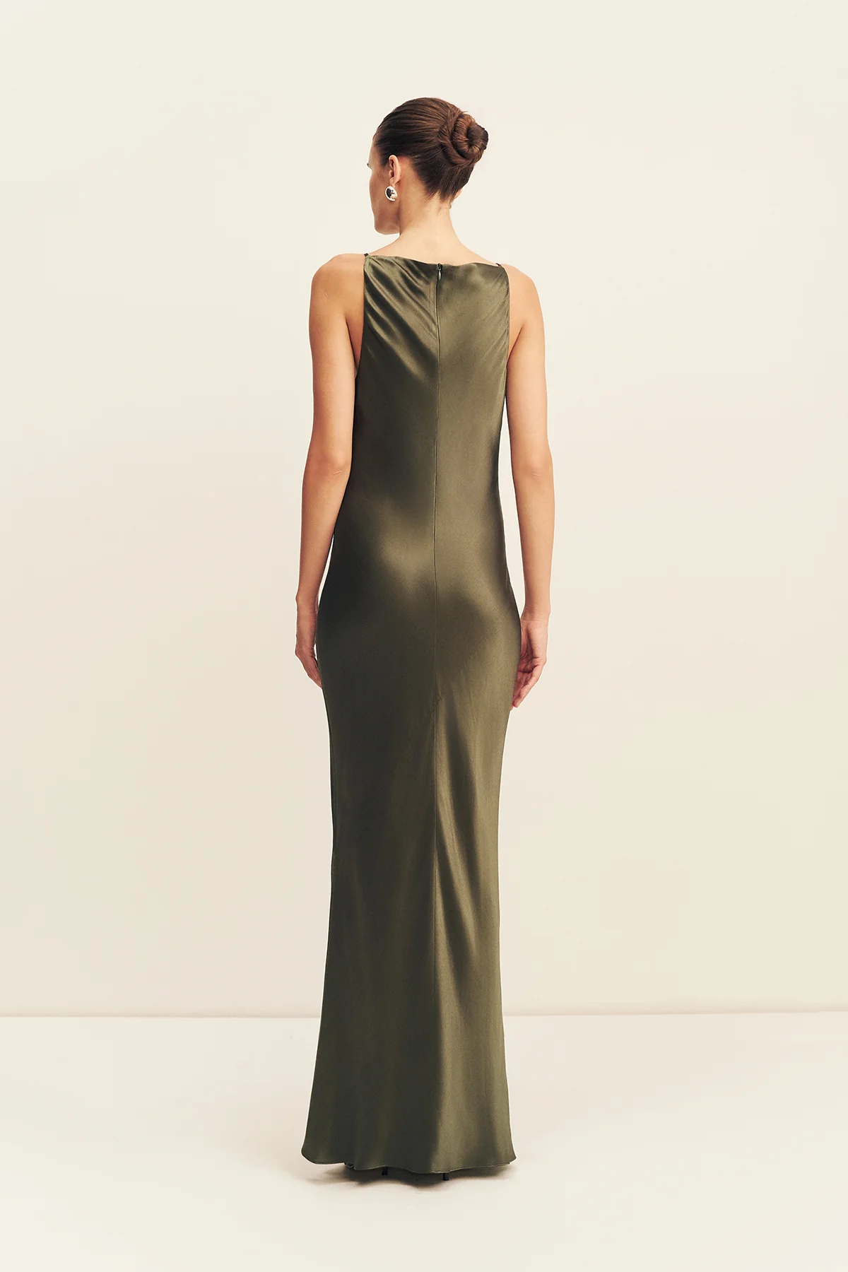 LA LUNE HIGH NECK COWL MAXI DRESS - FOREST - Image 5