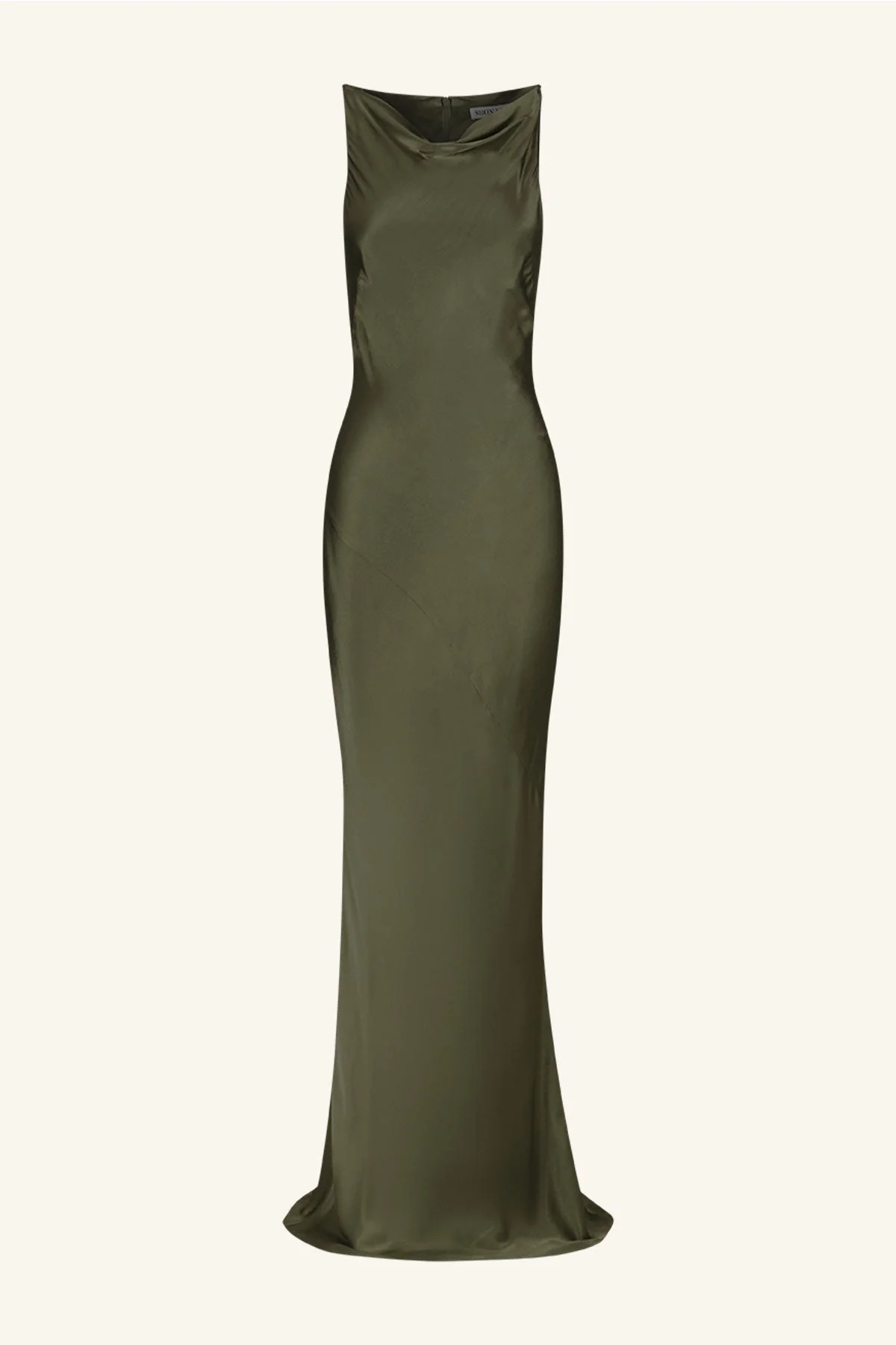 LA LUNE HIGH NECK COWL MAXI DRESS - FOREST - Image 7