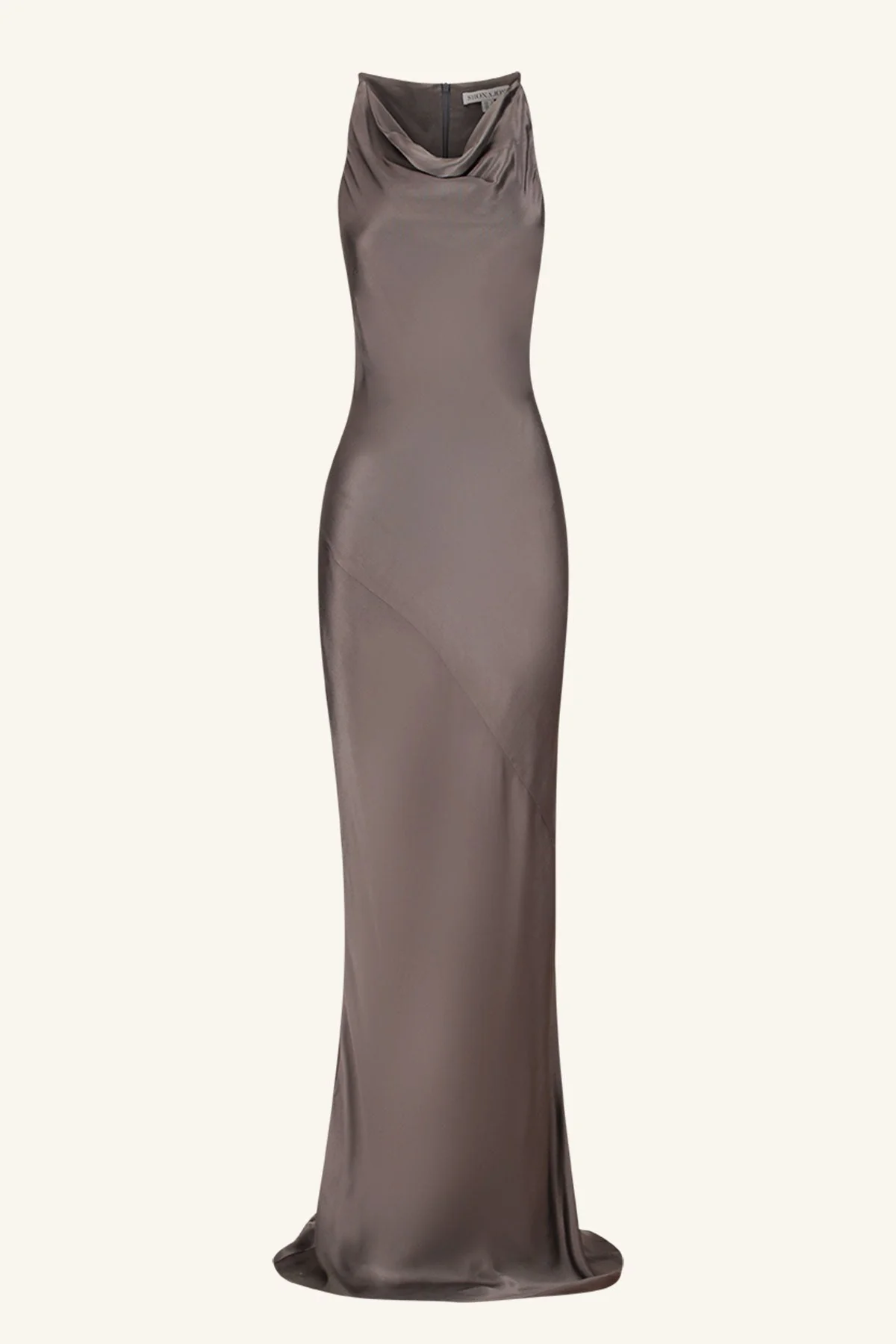 LA LUNE HIGH NECK COWL MAXI DRESS - GRAPHITE - Image 8