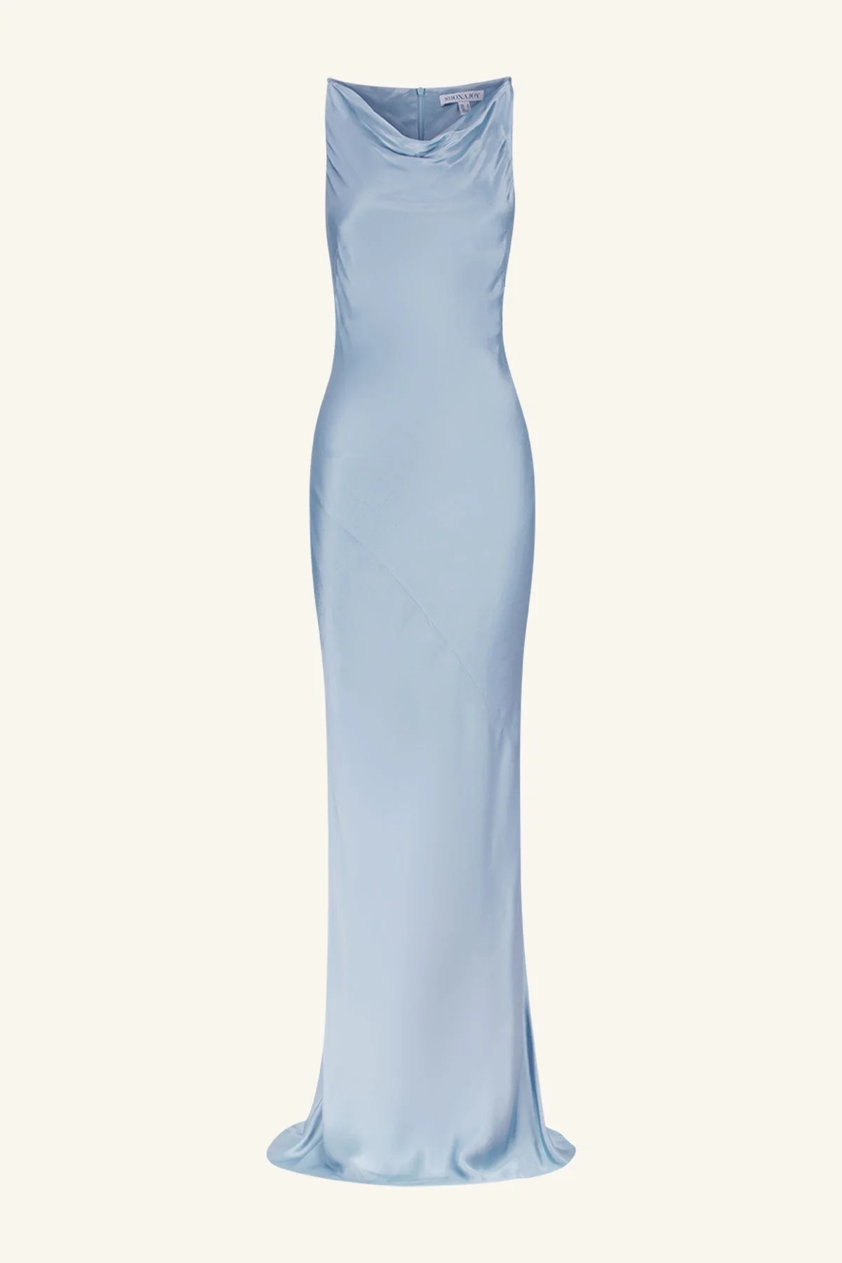 LA LUNE HIGH NECK COWL MAXI DRESS - POWDER BLUE - Image 6