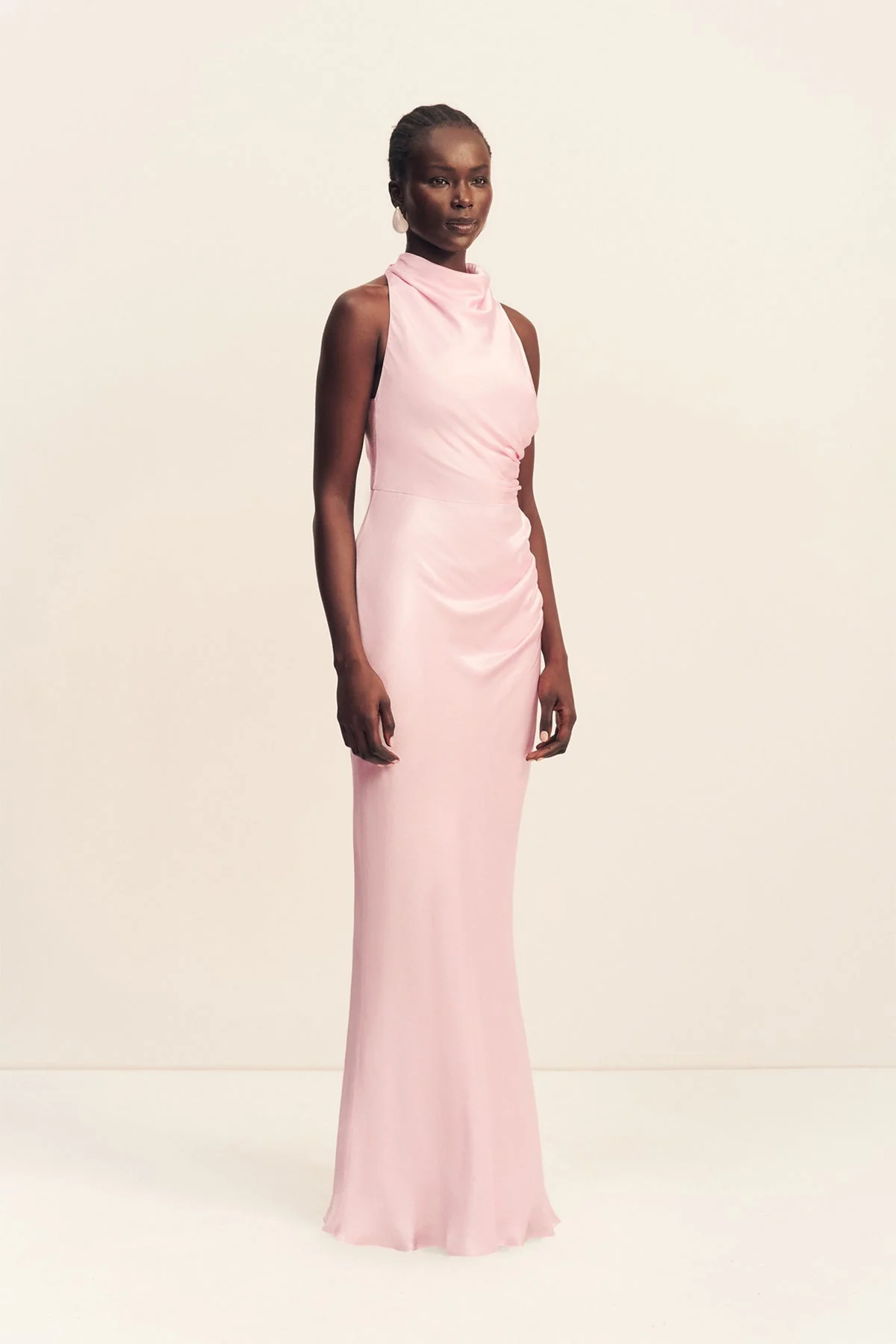 LA LUNE HIGH NECK GATHERED MAXI DRESS - BLOSSOM - Image 3