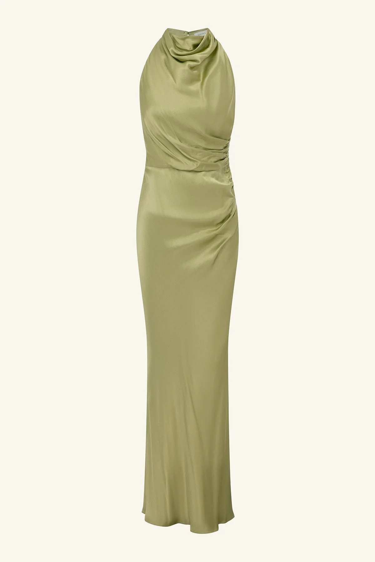 LA LUNE HIGH NECK GATHERED MAXI DRESS - FERN - Image 9