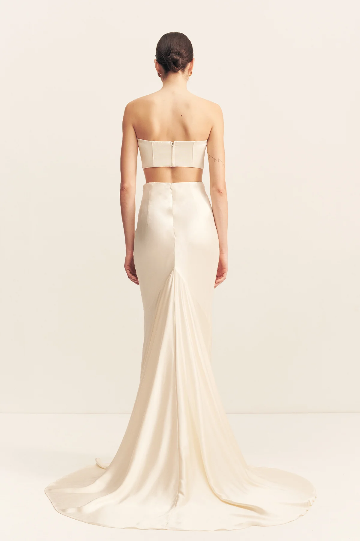 LA LUNE HIGH WAIST MAXI SKIRT - CREAM - Image 4