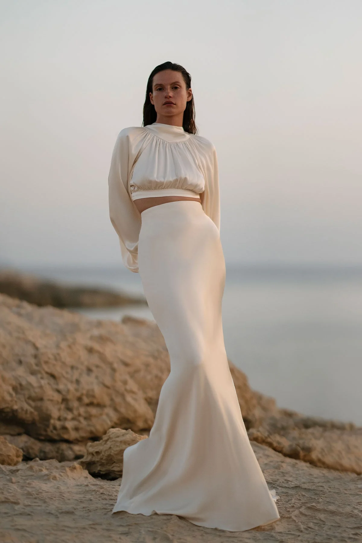 LA LUNE HIGH WAIST MAXI SKIRT - CREAM - Image 5