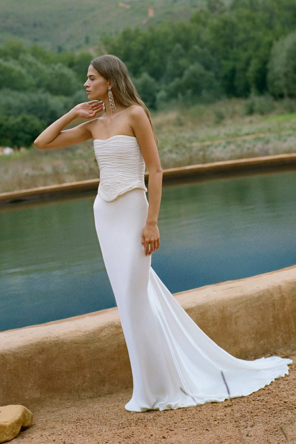 LA LUNE HIGH WAIST MAXI SKIRT - WHITE - Image 6