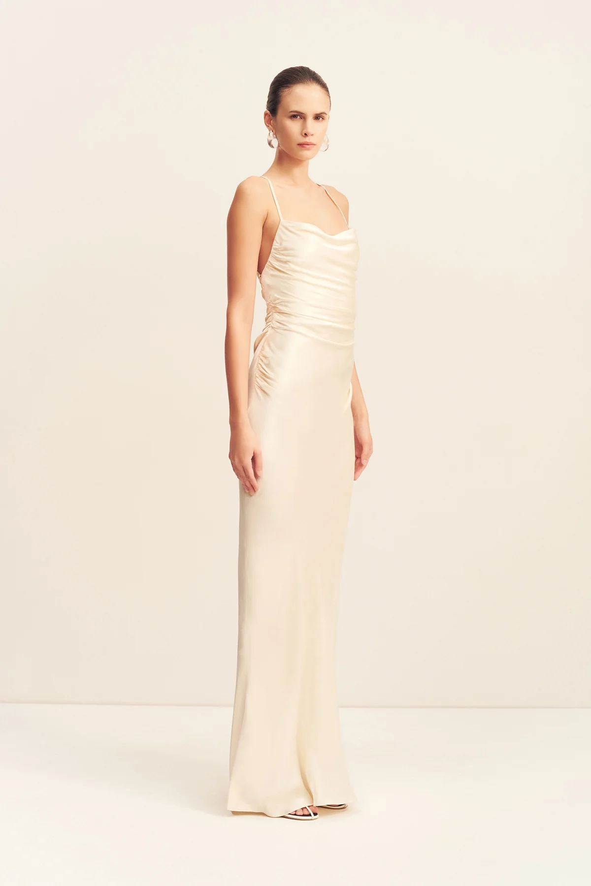LA LUNE LACE BACK MAXI DRESS - CREAM - Image 3
