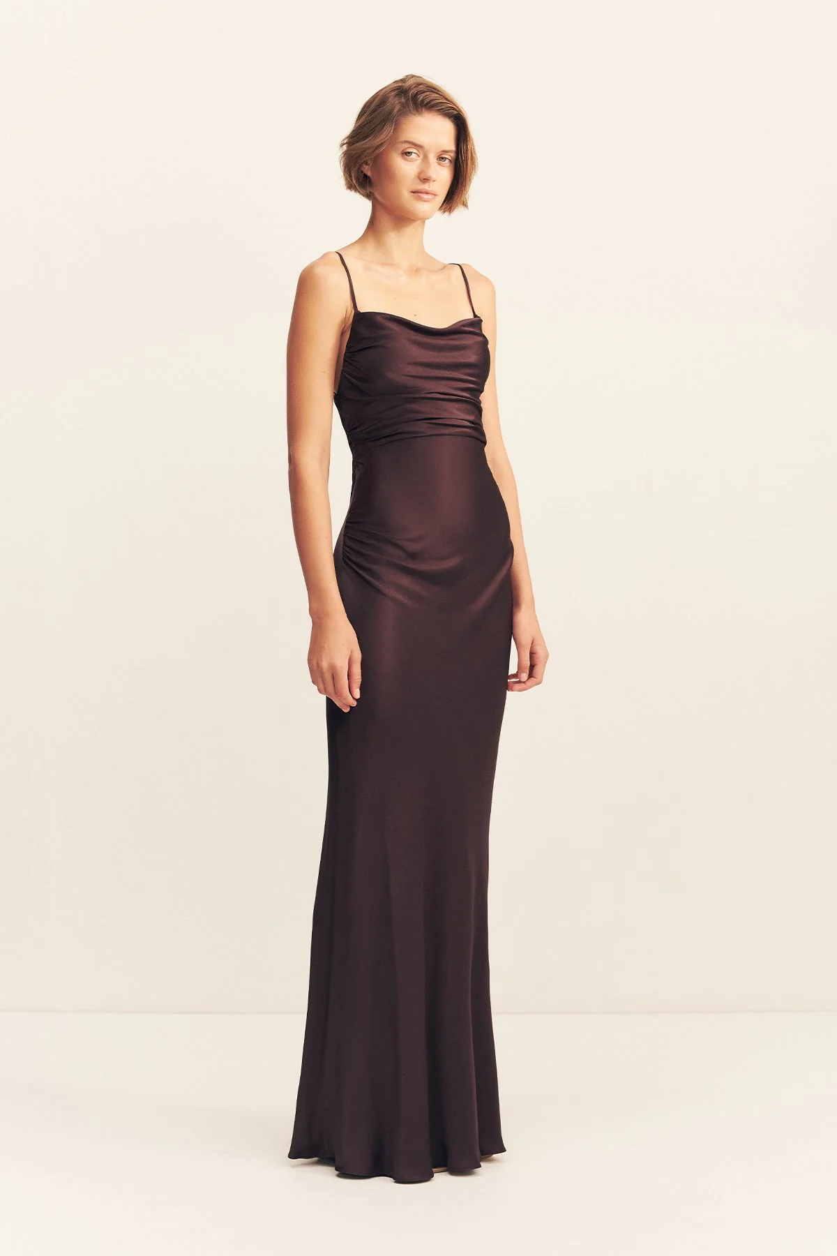 LA LUNE LACE BACK MAXI DRESS - ESPRESSO - Image 3