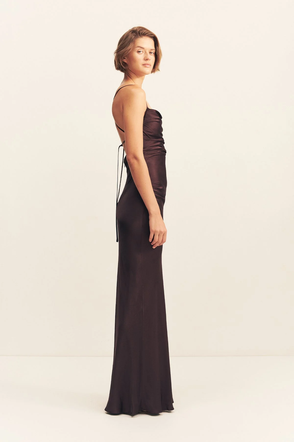 LA LUNE LACE BACK MAXI DRESS - ESPRESSO - Image 4