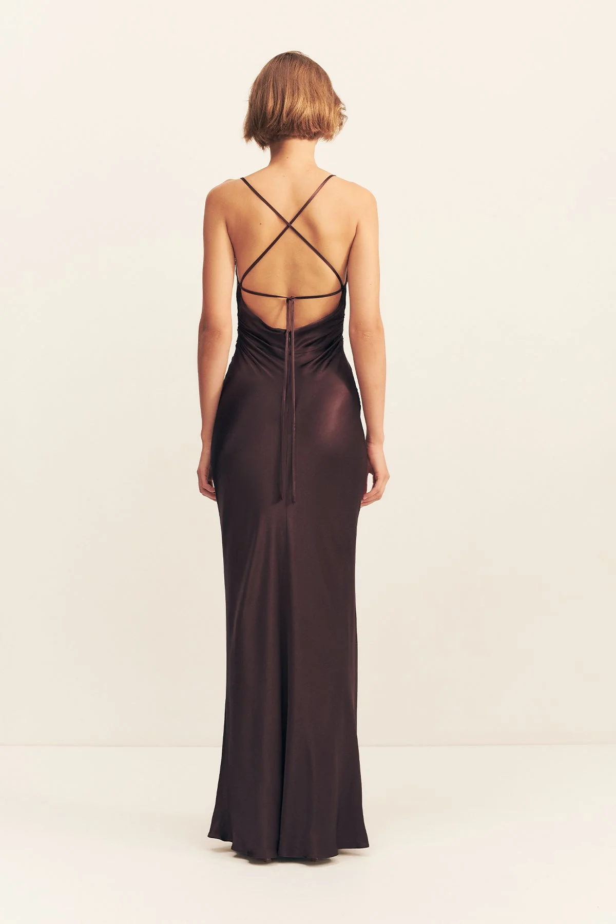 LA LUNE LACE BACK MAXI DRESS - ESPRESSO - Image 5