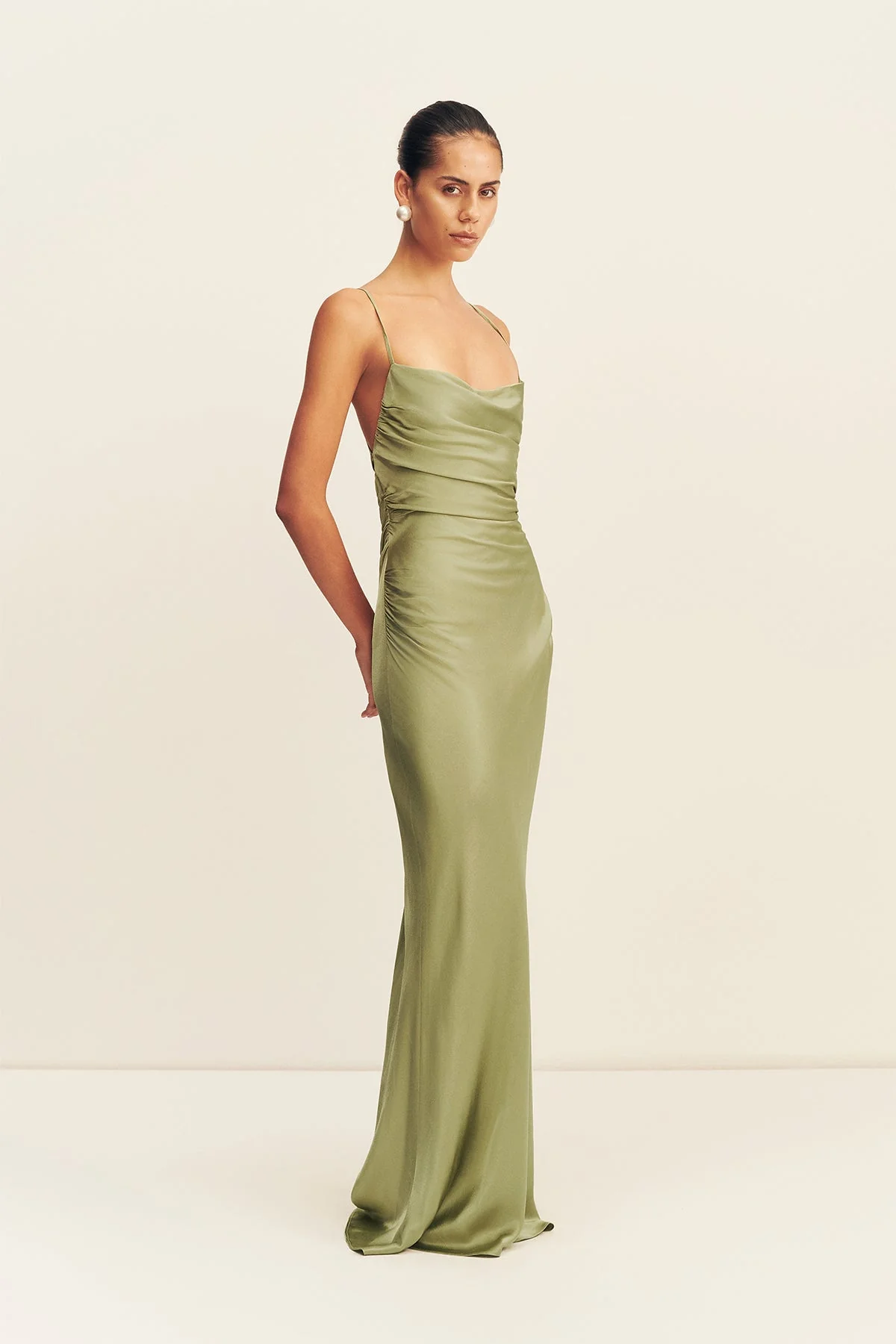 LA LUNE LACE BACK MAXI DRESS - FERN - Image 3