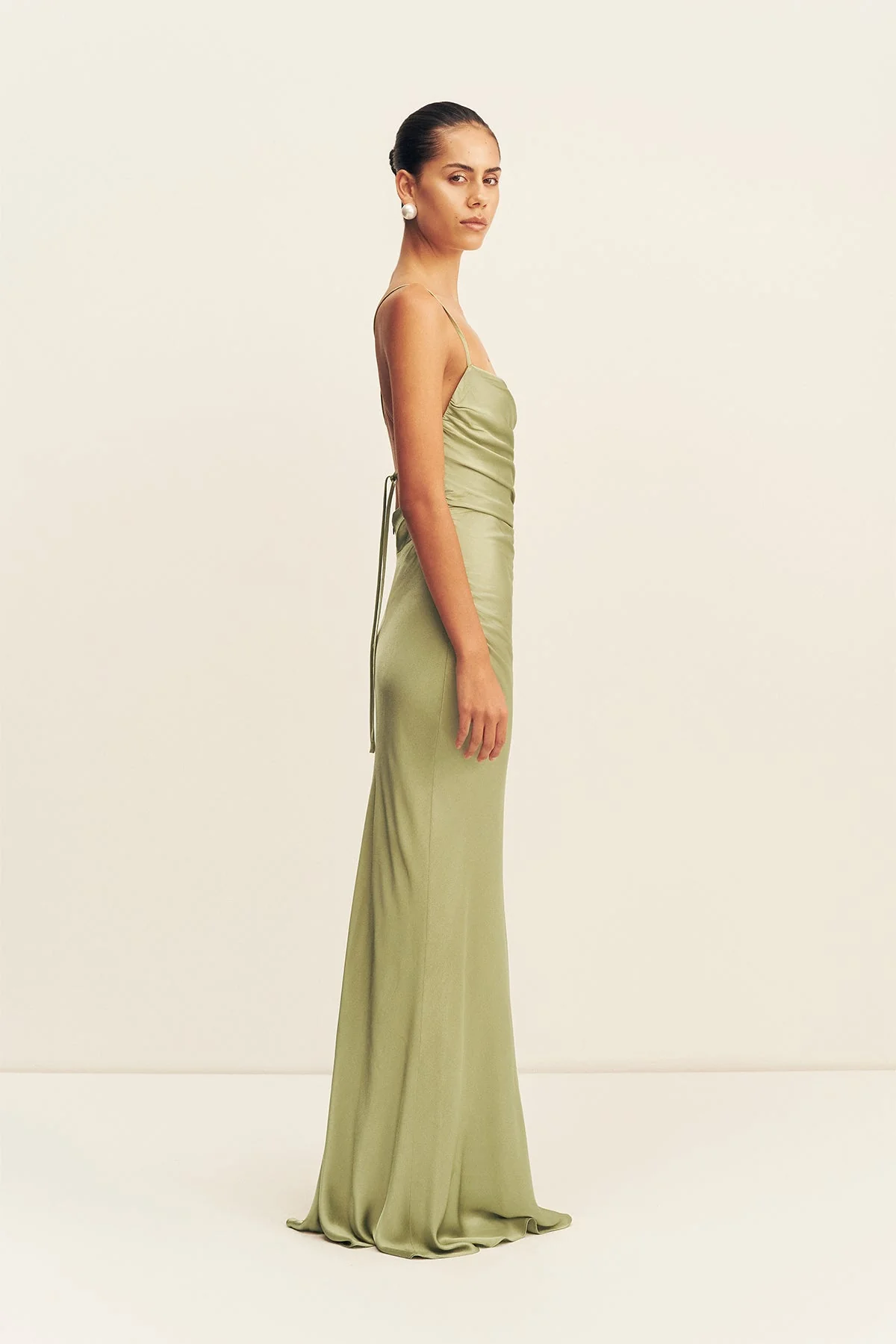 LA LUNE LACE BACK MAXI DRESS - FERN - Image 4