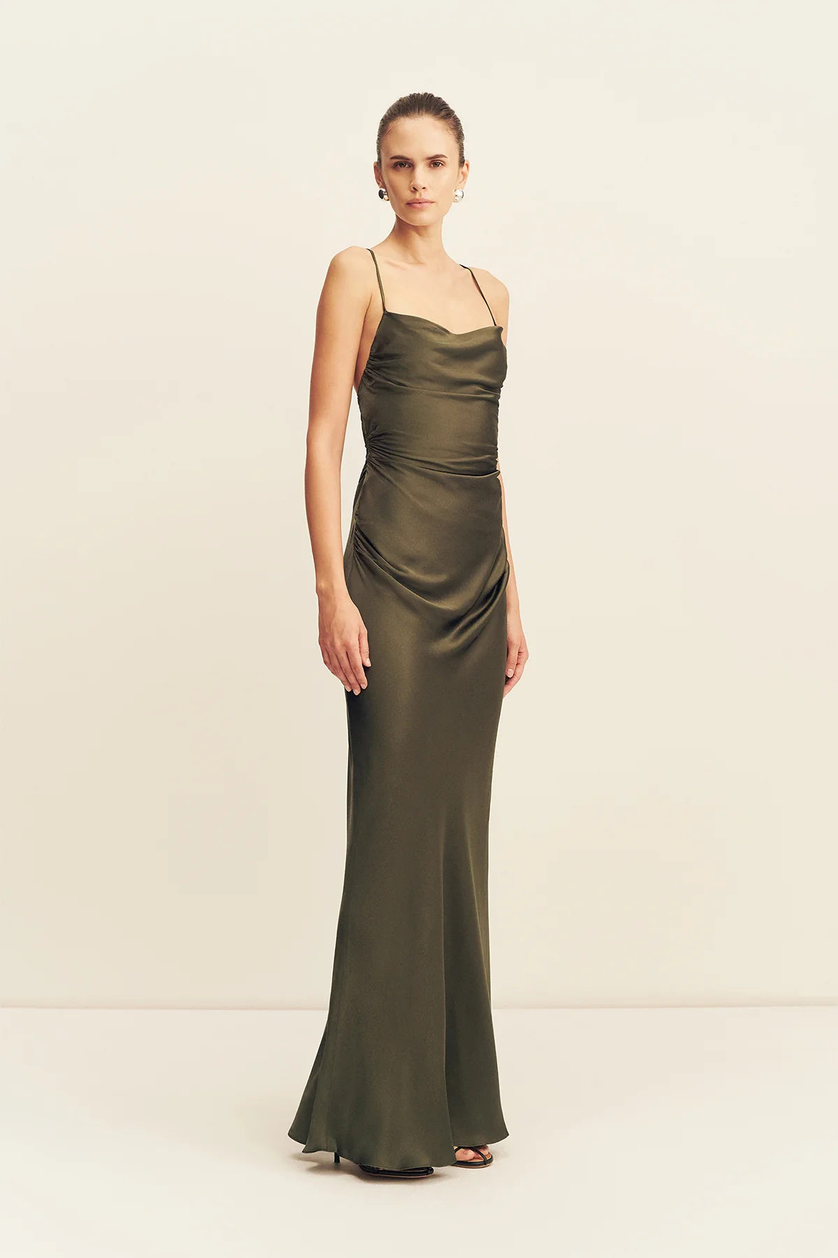 LA LUNE LACE BACK MAXI DRESS - FOREST - Image 3