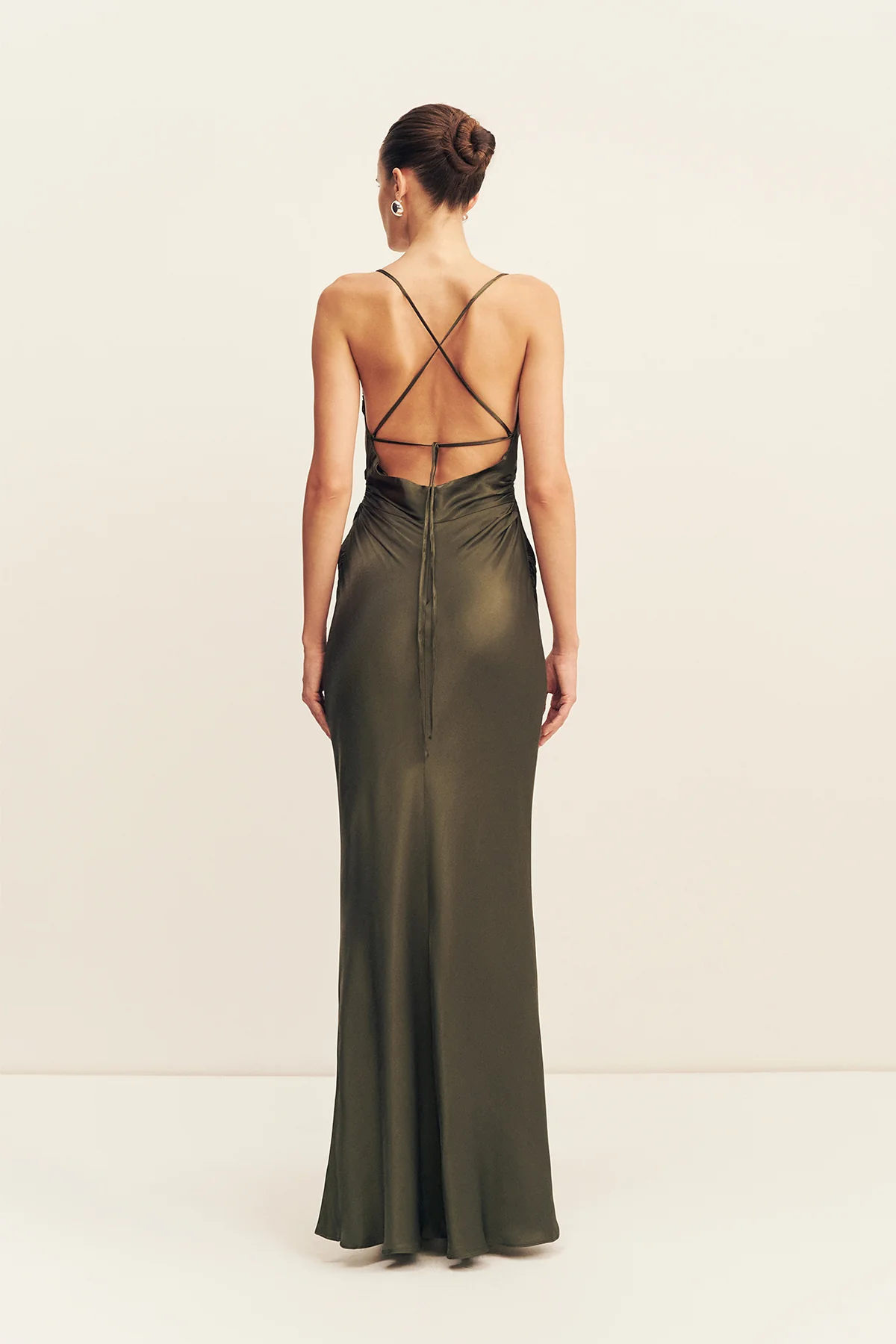 LA LUNE LACE BACK MAXI DRESS - FOREST - Image 5