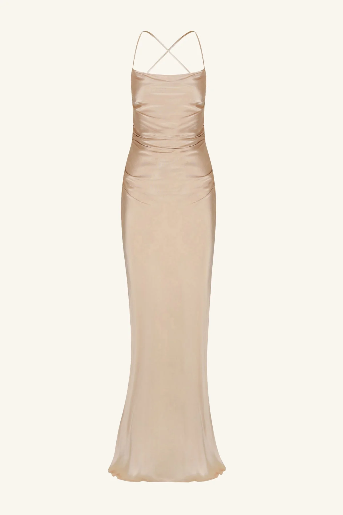 LA LUNE LACE BACK MAXI DRESS - GOLD - Image 7
