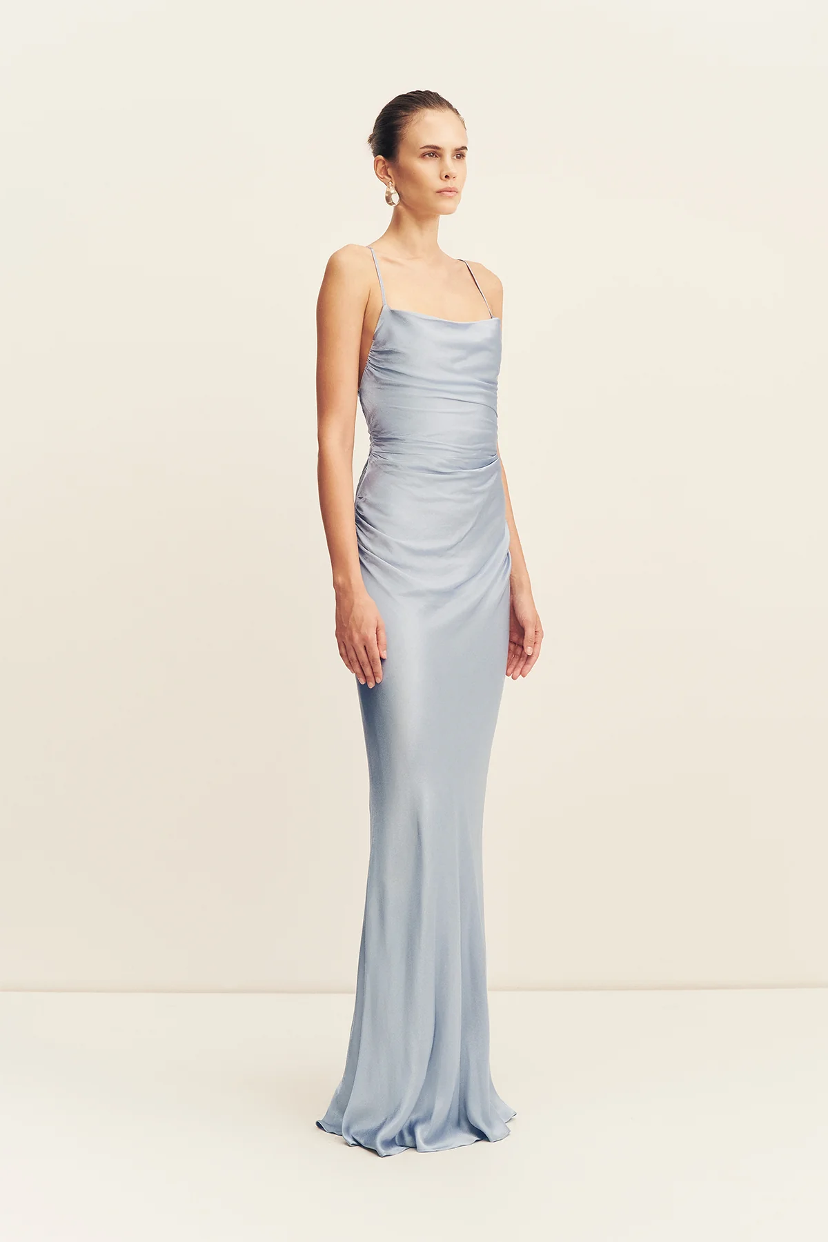 LA LUNE LACE BACK MAXI DRESS - POWDER BLUE - Image 3