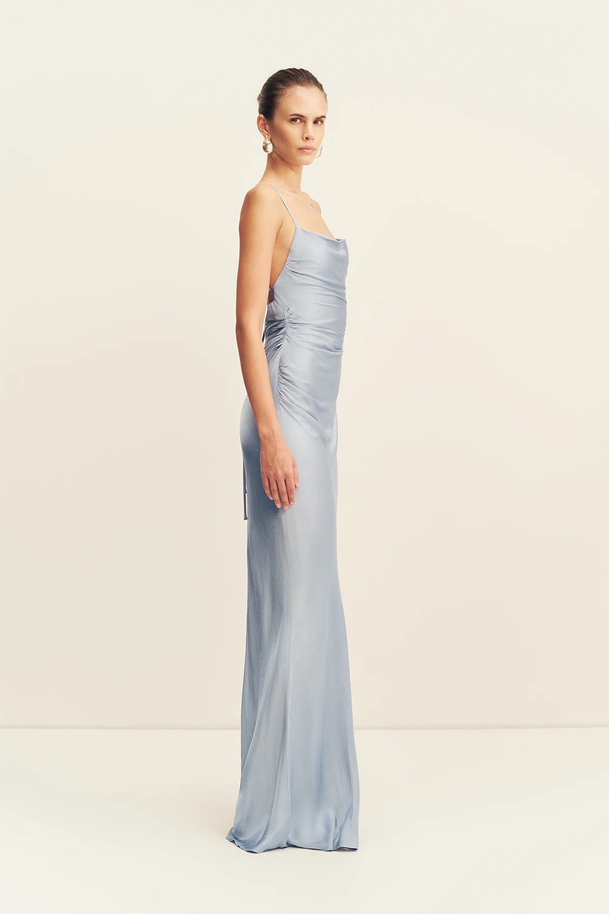 LA LUNE LACE BACK MAXI DRESS - POWDER BLUE - Image 4