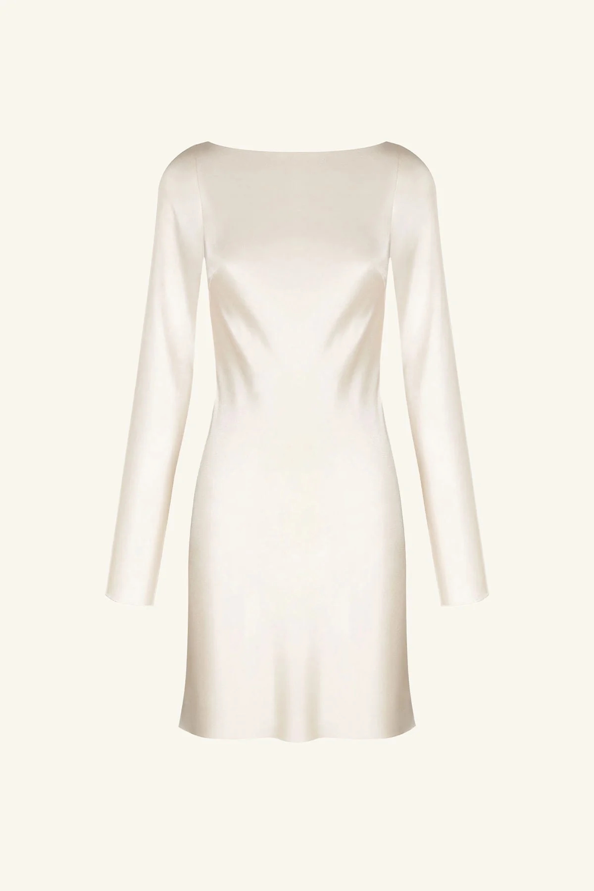 LA LUNE LONG SLEEVE BACKLESS MINI DRESS - CREAM - Image 6