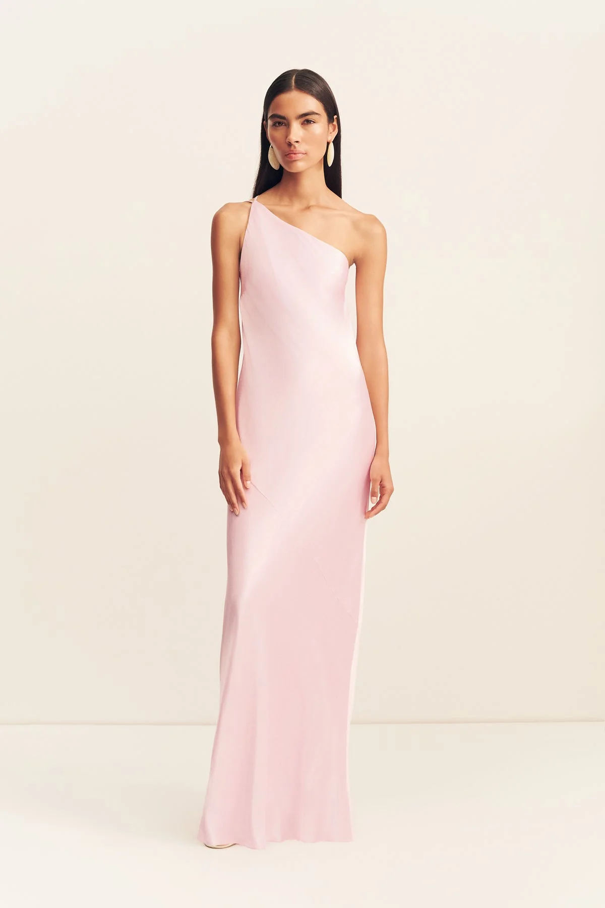 LA LUNE ONE SHOULDER COWL BACK MAXI DRESS - BLOSSOM