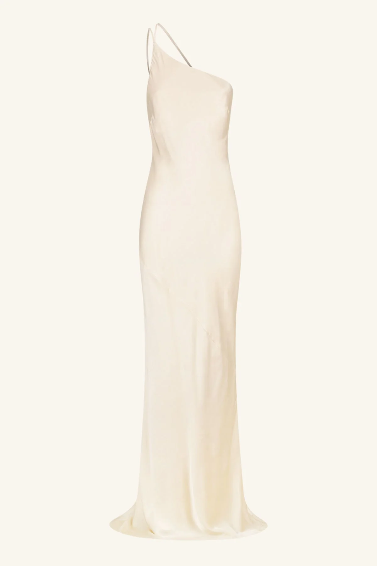 LA LUNE ONE SHOULDER COWL BACK MAXI DRESS - CREAM - Image 7