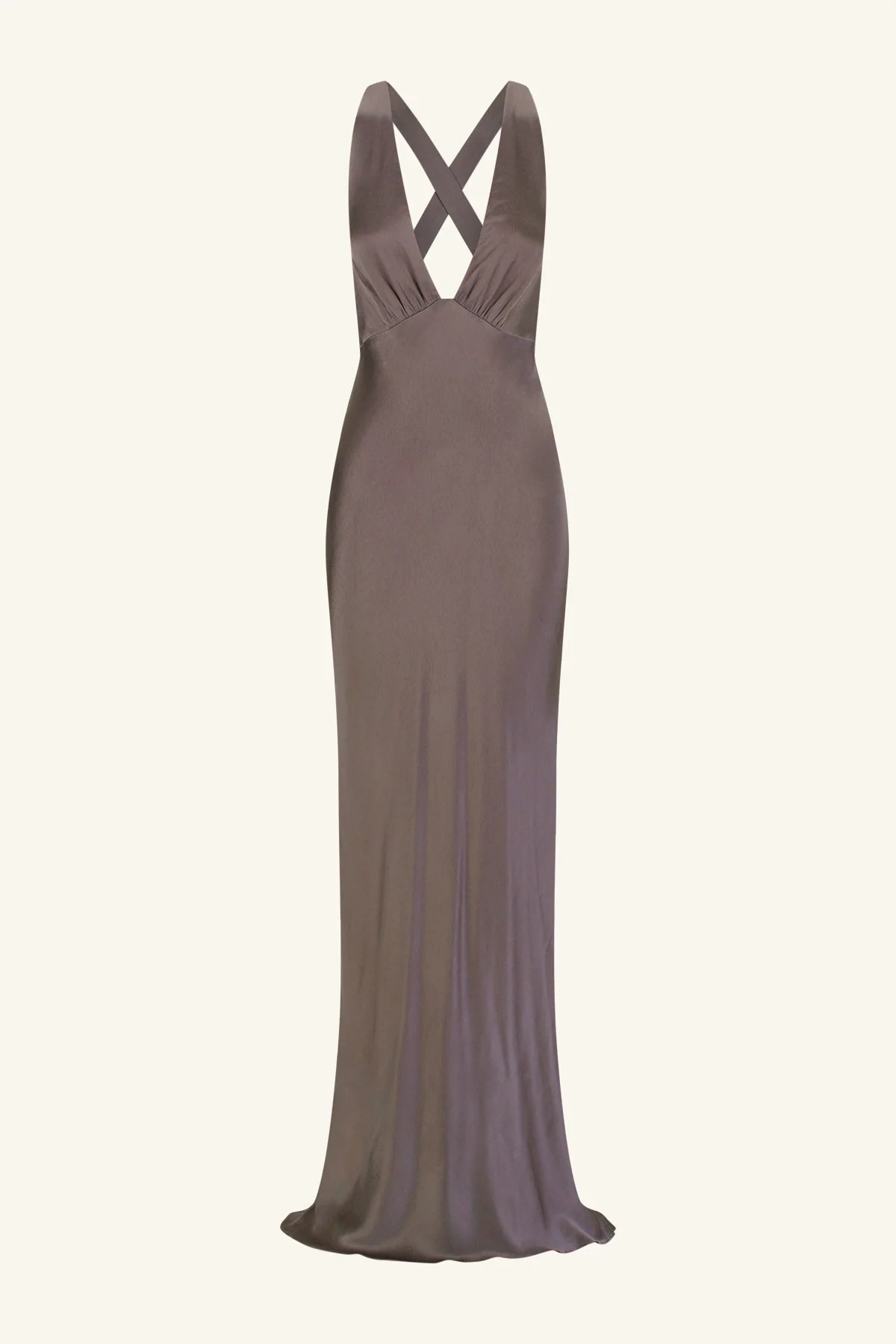LA LUNE PLUNGED CROSS BACK MAXI DRESS - GRAPHITE - Image 7