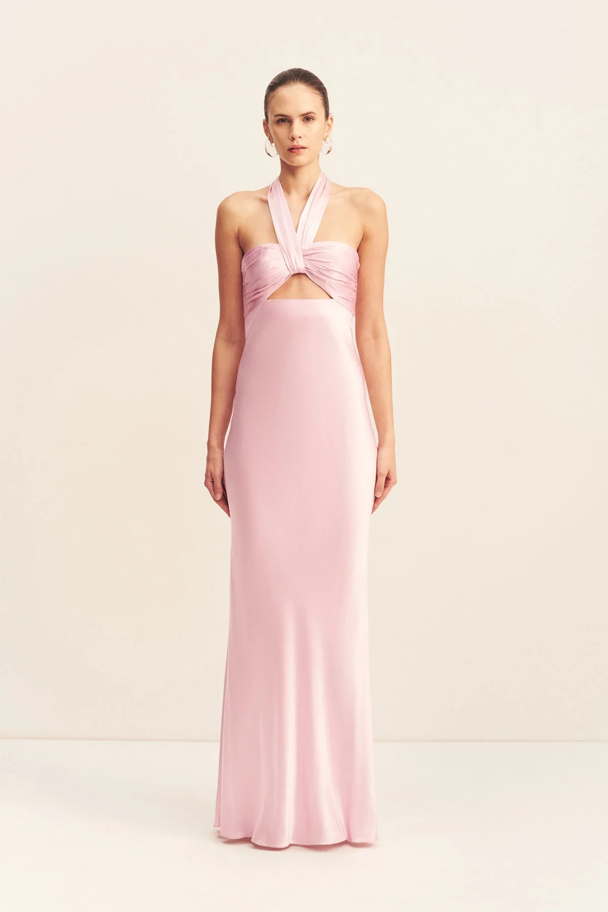 LA LUNE RUCHED HALTER MAXI DRESS - BLOSSOM