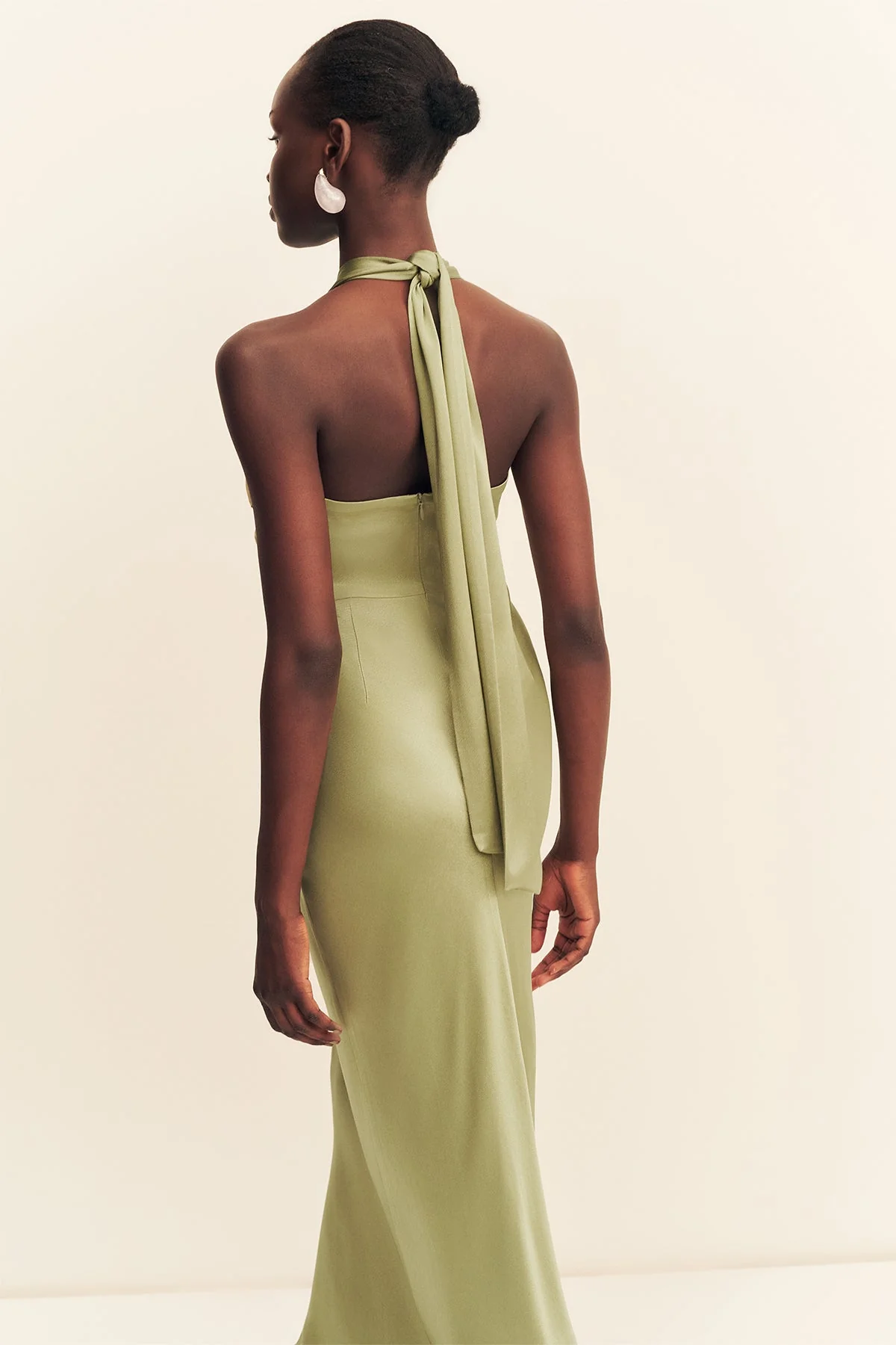 LA LUNE RUCHED HALTER MAXI DRESS - FERN - Image 2