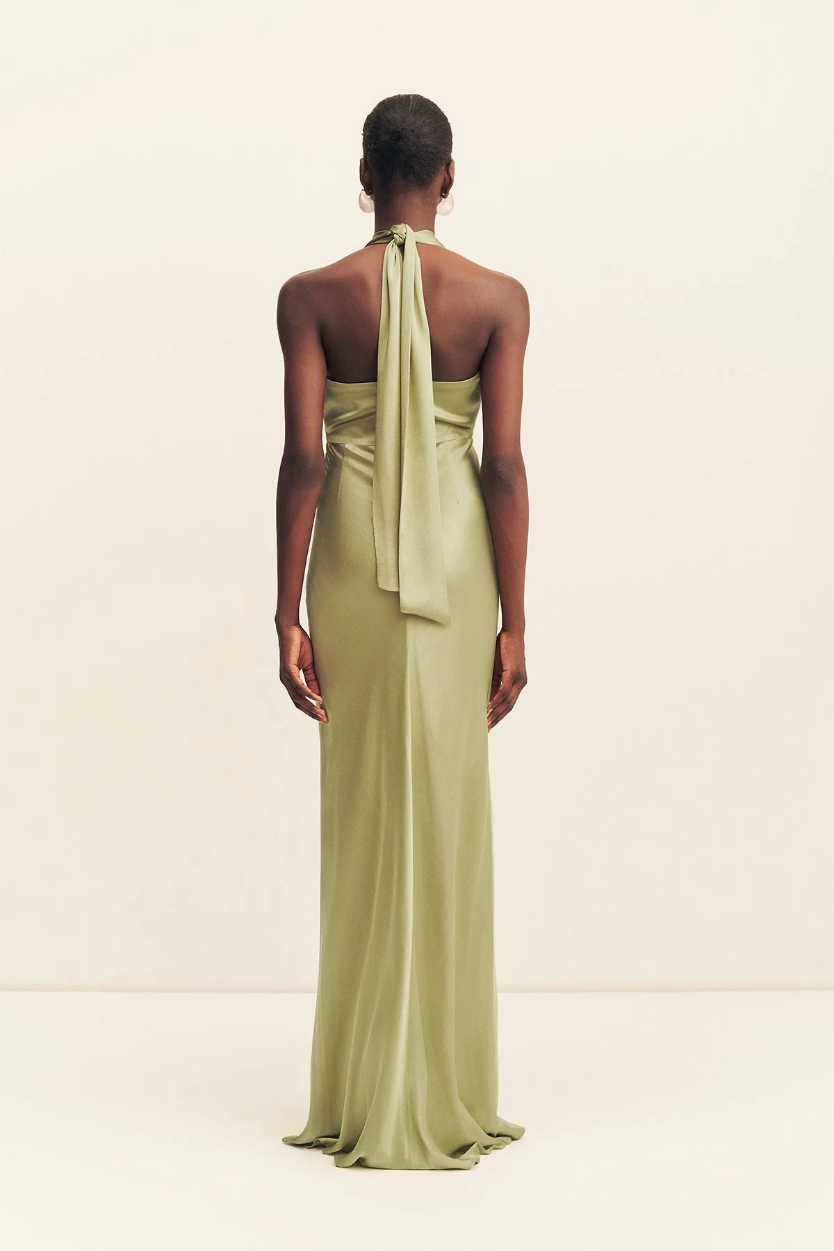 LA LUNE RUCHED HALTER MAXI DRESS - FERN - Image 5