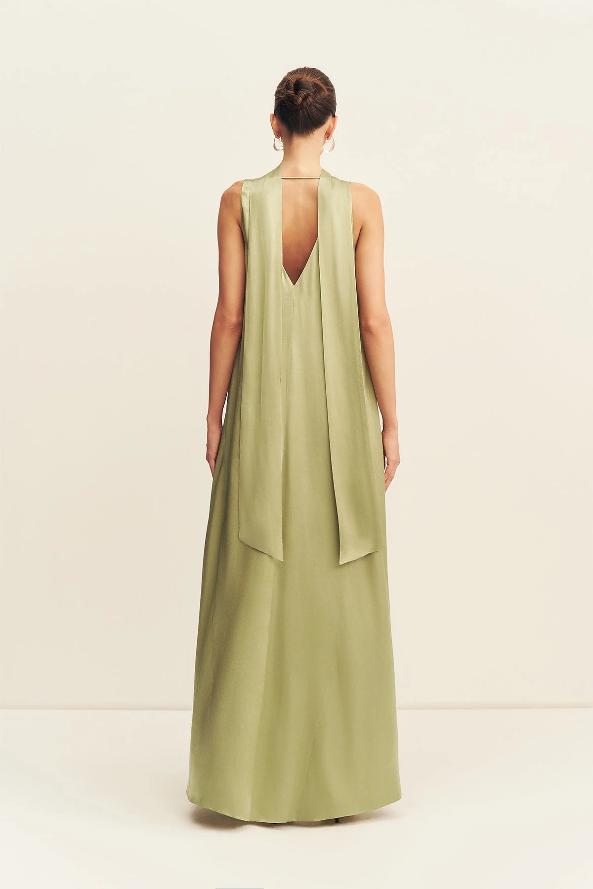 LA LUNE SCARF PANELLED MAXI DRESS - FERN - Image 6