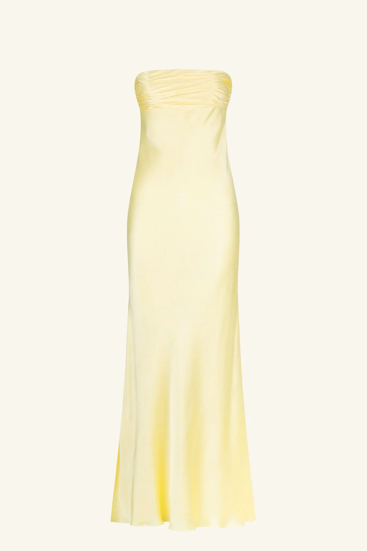 LA LUNE STRAPLESS RUCHED BODICE MAXI DRESS - LEMON - Image 8
