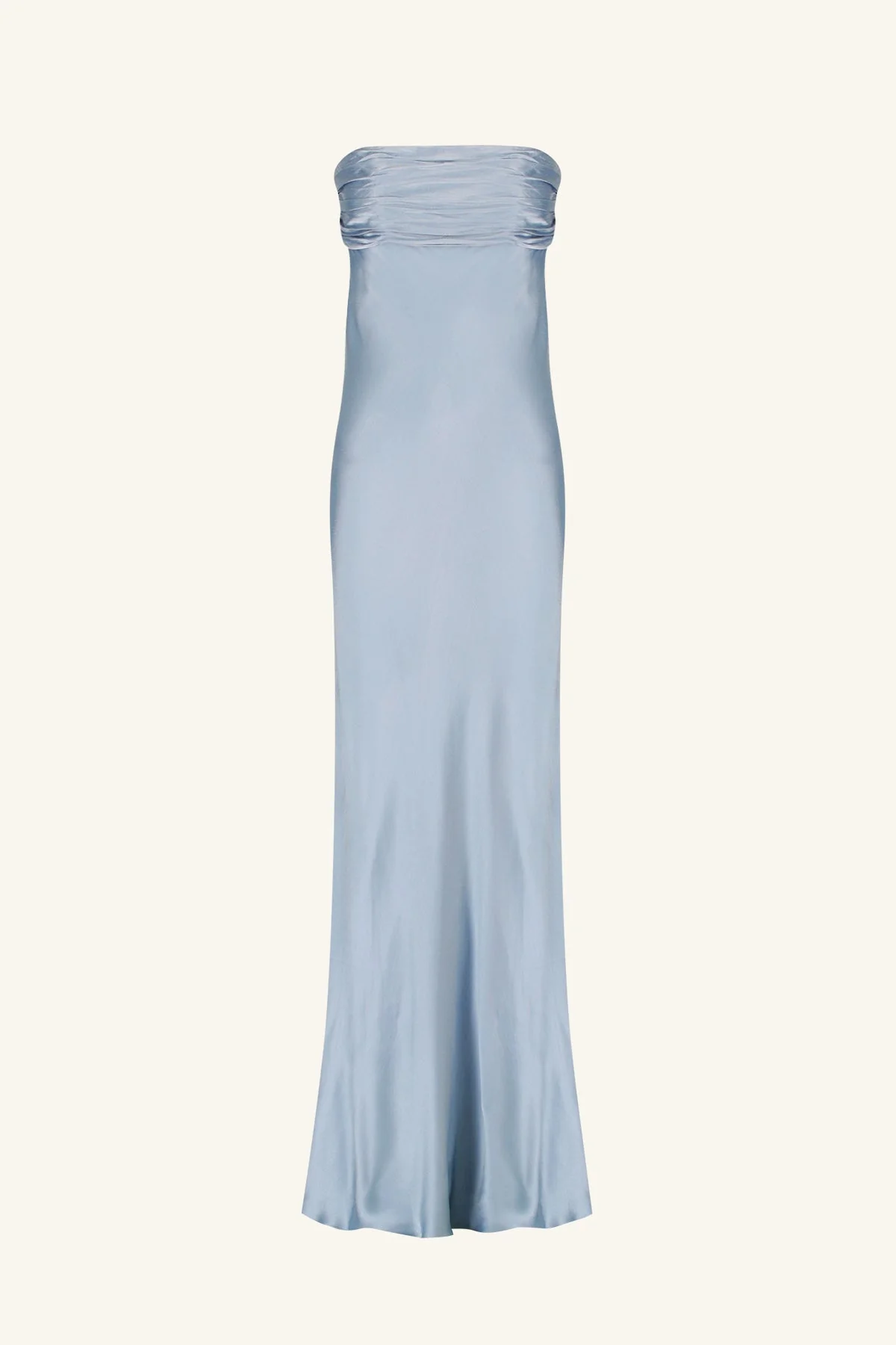 LA LUNE STRAPLESS RUCHED BODICE MAXI DRESS - POWDER BLUE - Image 9