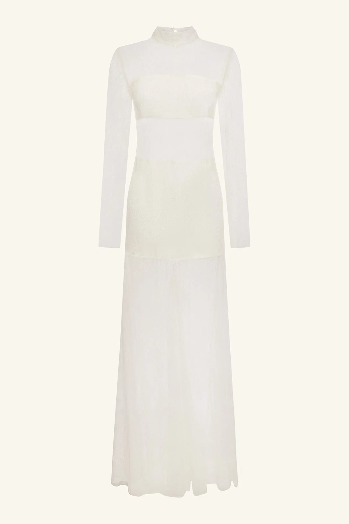 LABYRINTH LACE HIGH NECK MAXI DRESS - IVORY - Image 8