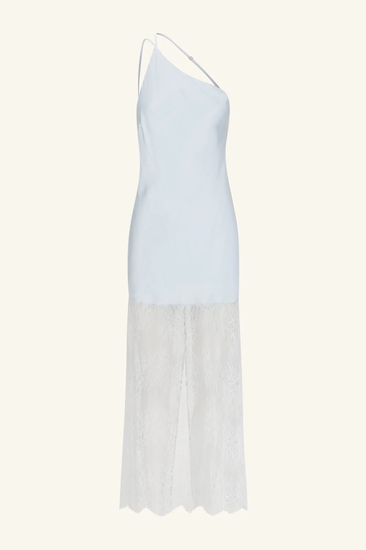 LABYRINTH LACE ONE SHOULDER COWL MAXI DRESS - PALE BLUE - Image 8