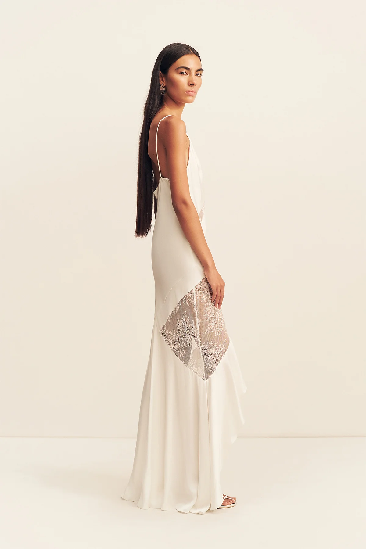 LABYRINTH LACE PANELLED RUFFLE MAXI DRESS - IVORY - Image 4