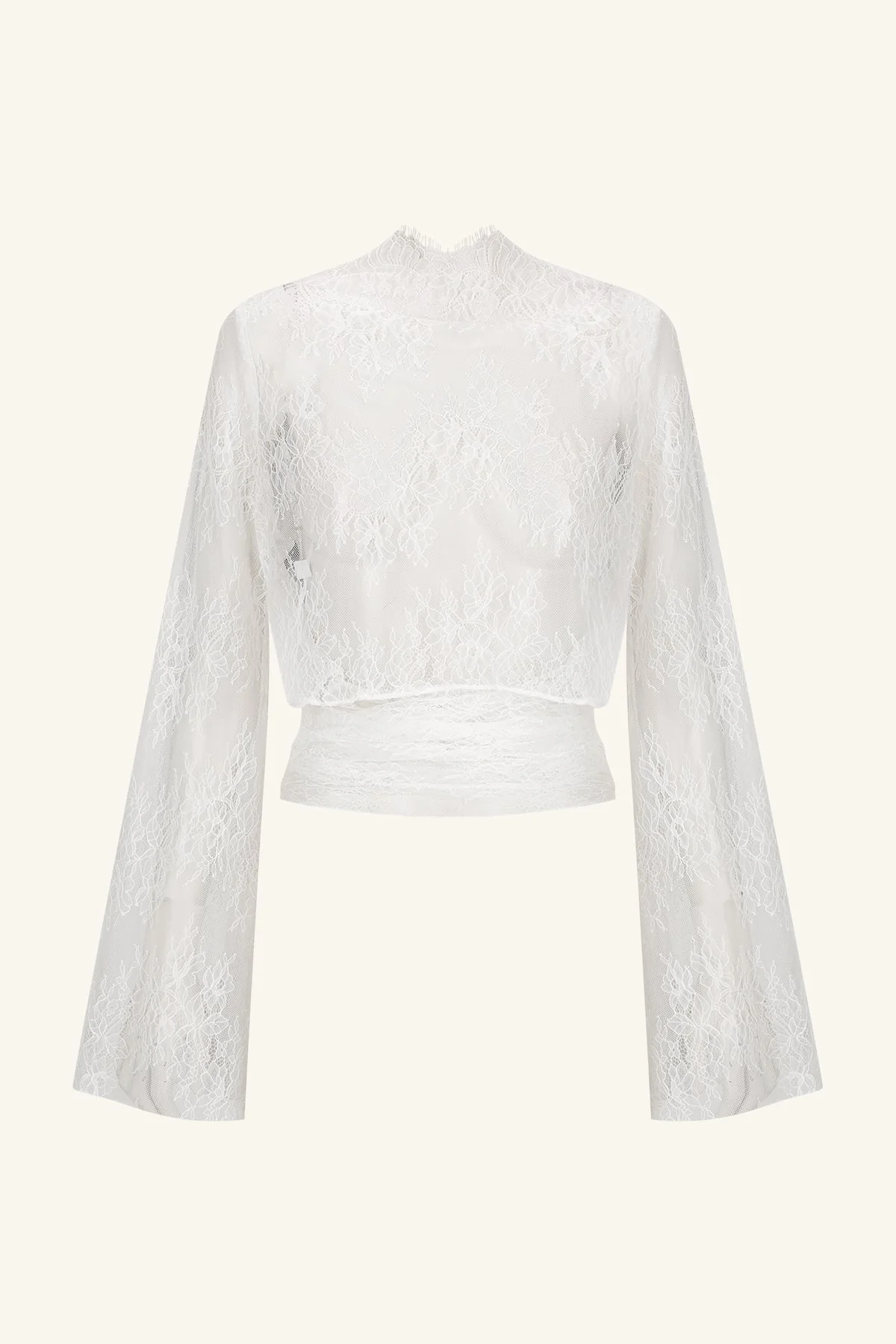 LAMBENT LACE LONG SLEEVE TIE TOP - Image 8