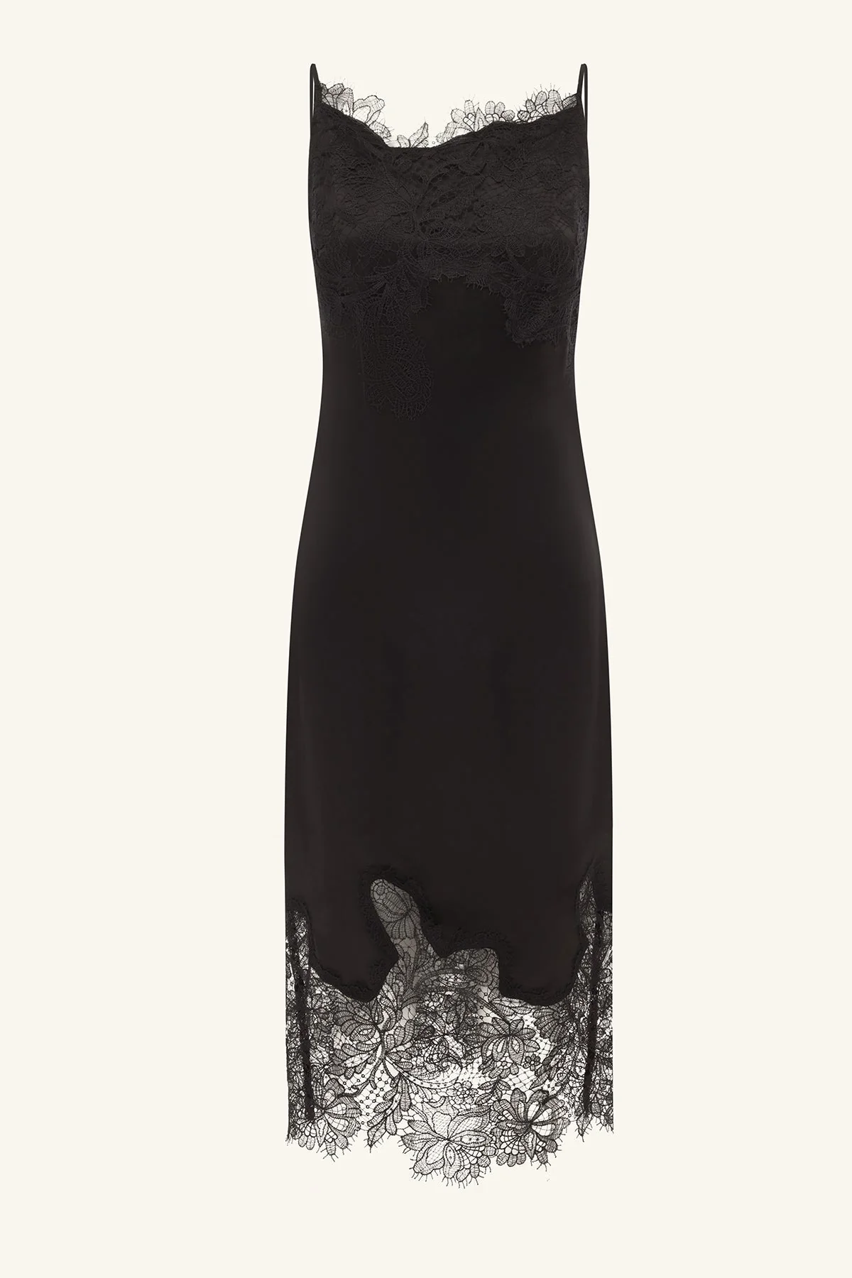 LUCIA LACE SLIP MIDI DRESS - BLACK - Image 8