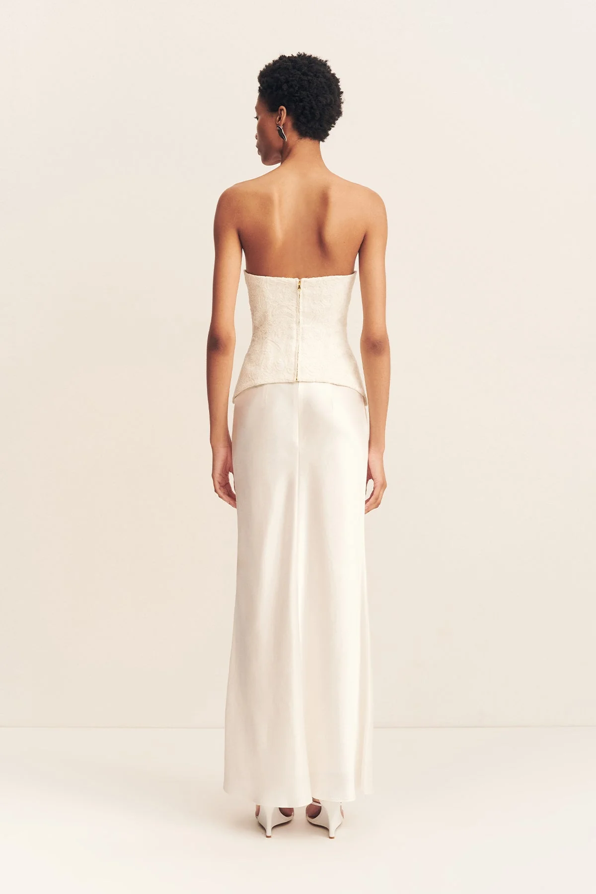 LUMINOUS LACE STRAPLESS BUSTIER - IVORY - Image 4
