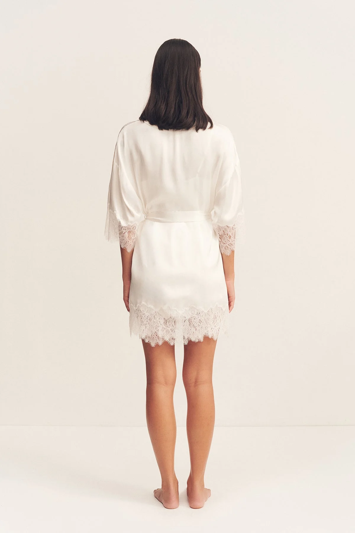 LUSTRE LACE ROBE - IVORY - Image 5