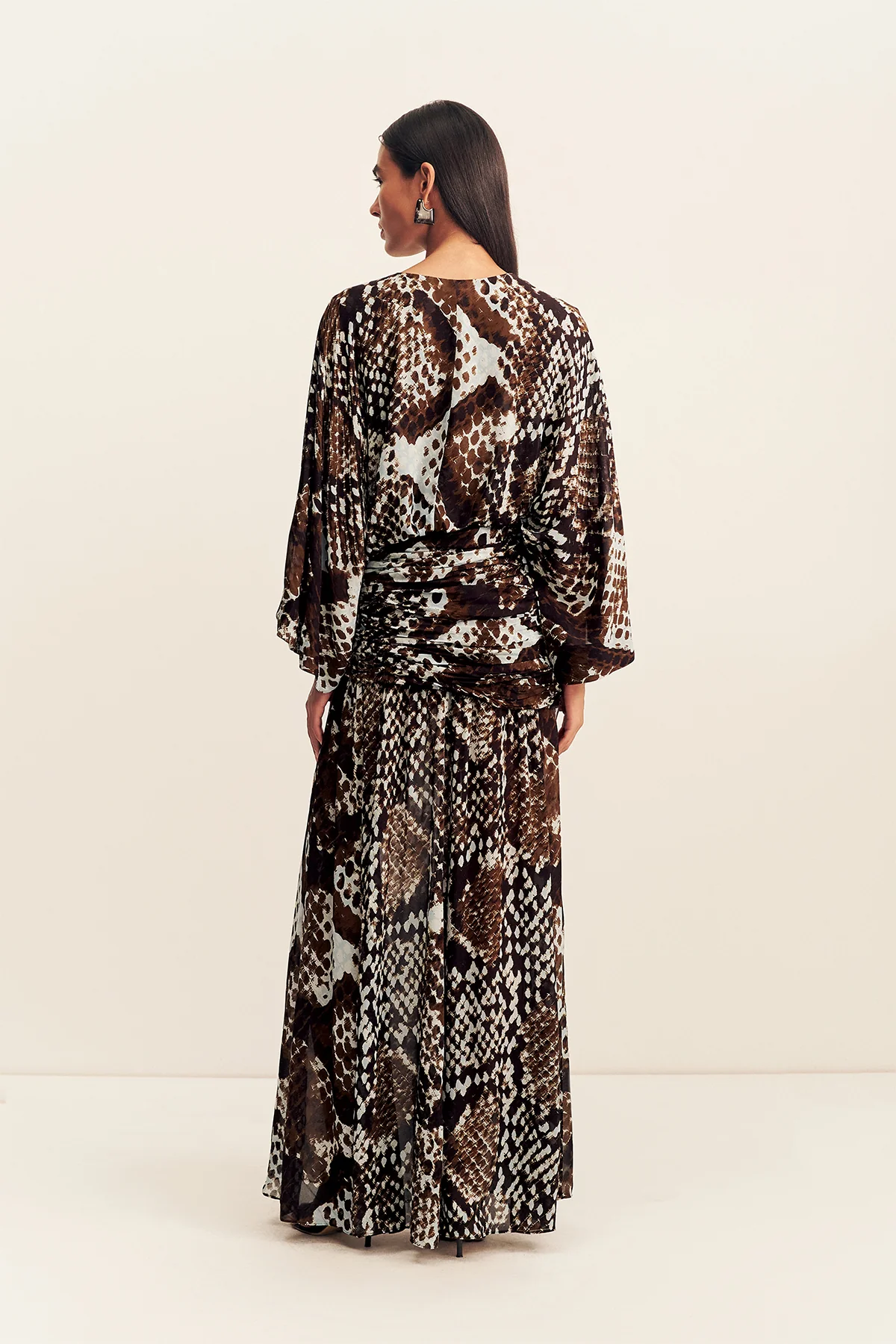 MAIA LONG SLEEVE PLUNGED MAXI DRESS - Image 6