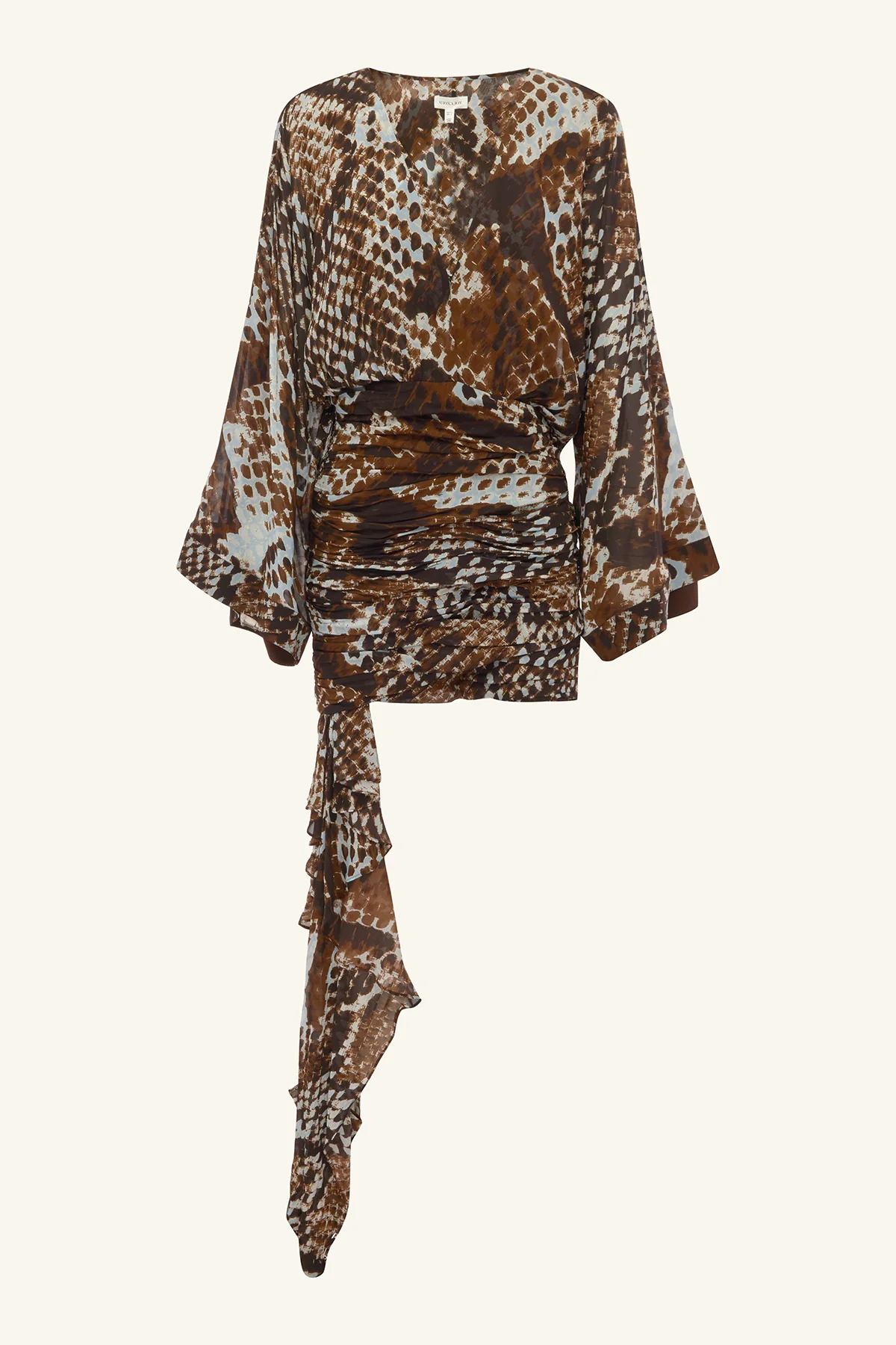 MAIA LONG SLEEVE PLUNGED MINI DRESS - Image 6