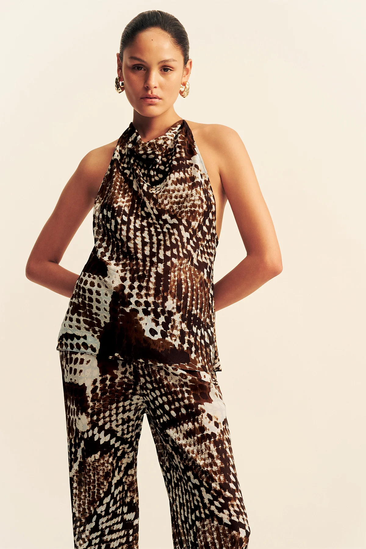 MAIA SHEER OPEN BACK COWL TOP - Image 2
