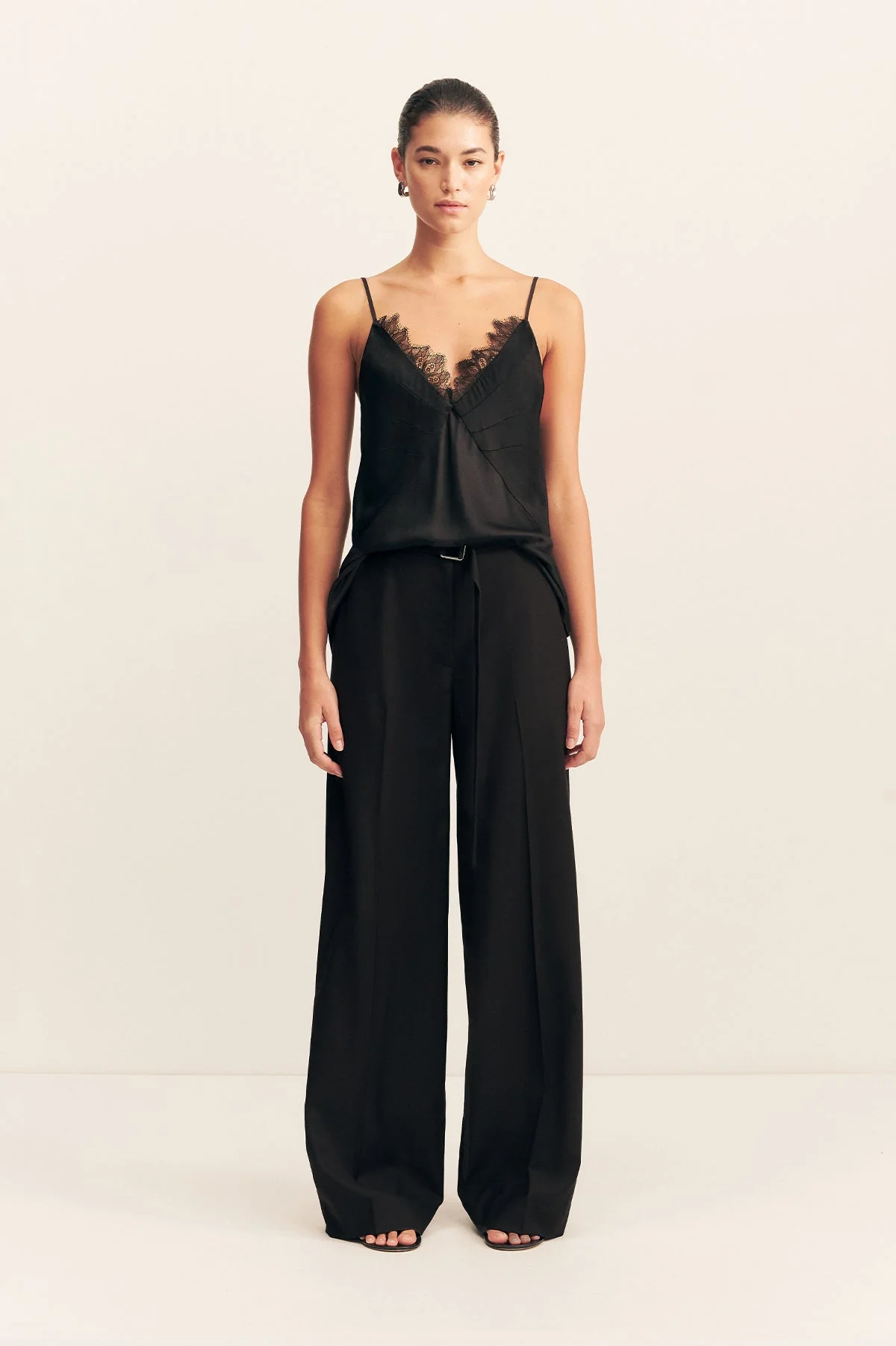 MAISIE LACE CAMI - BLACK