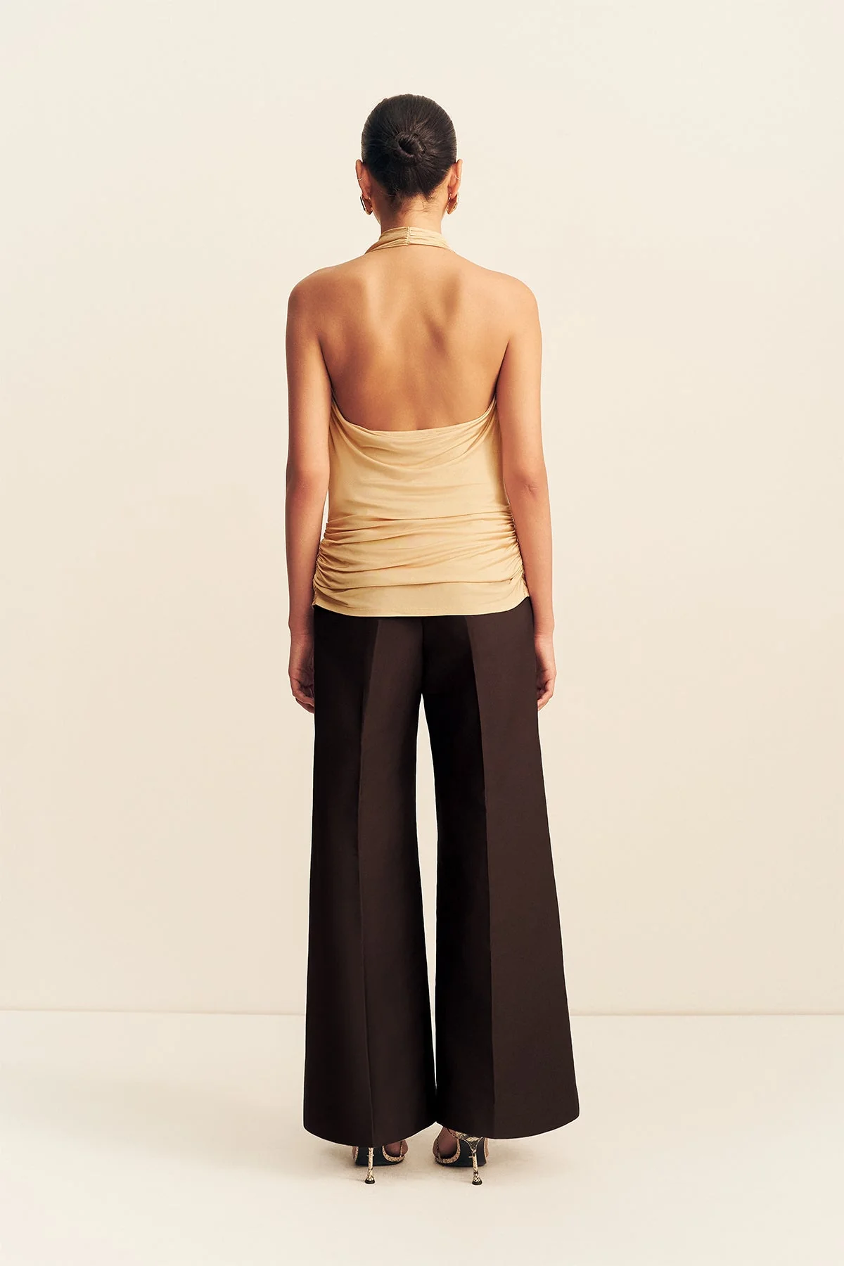 MIRO SLINK JERSEY COWL TOP - SAND - Image 5