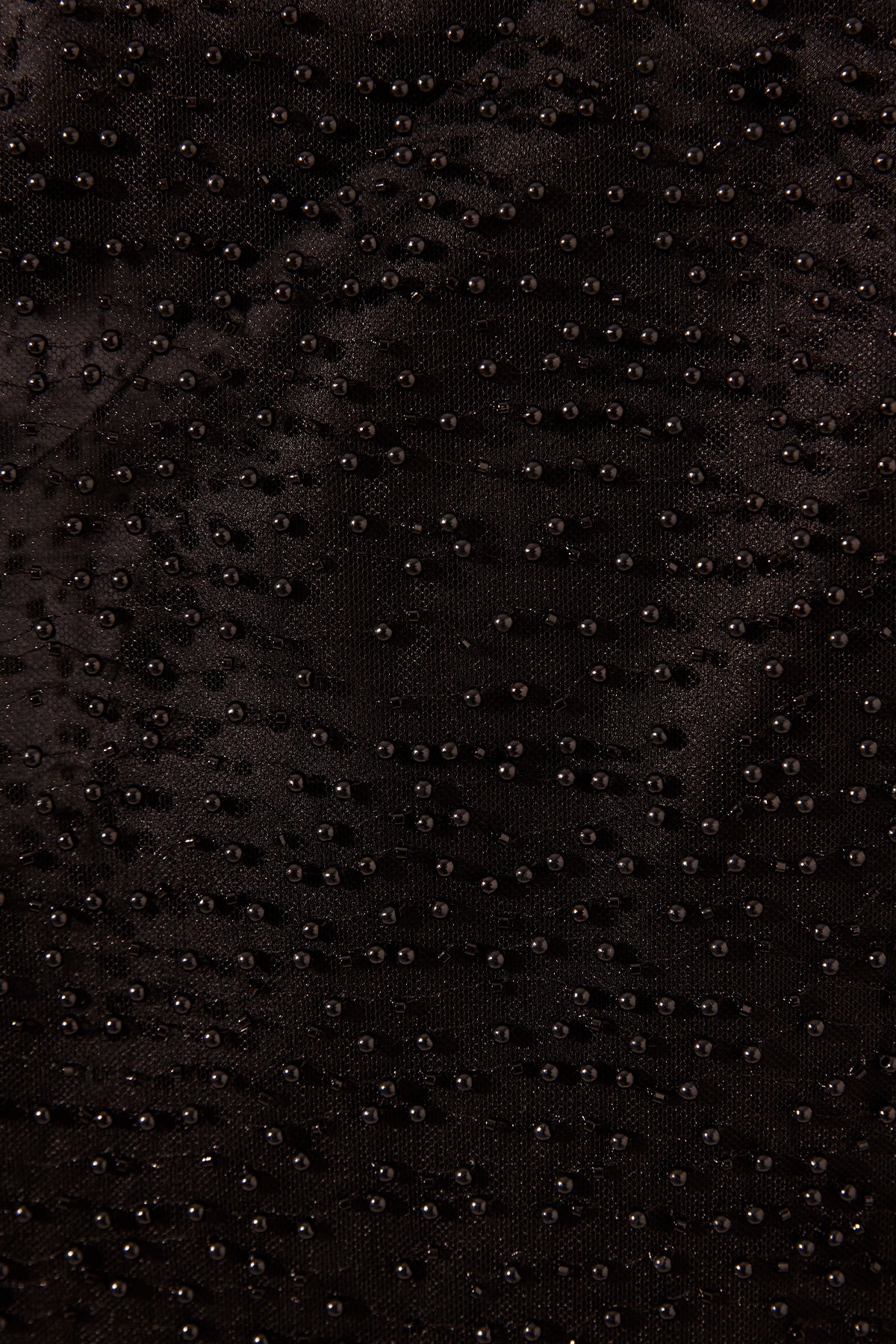 MONA BEADED LONG SLEEVE MINI DRESS - BLACK - Image 8