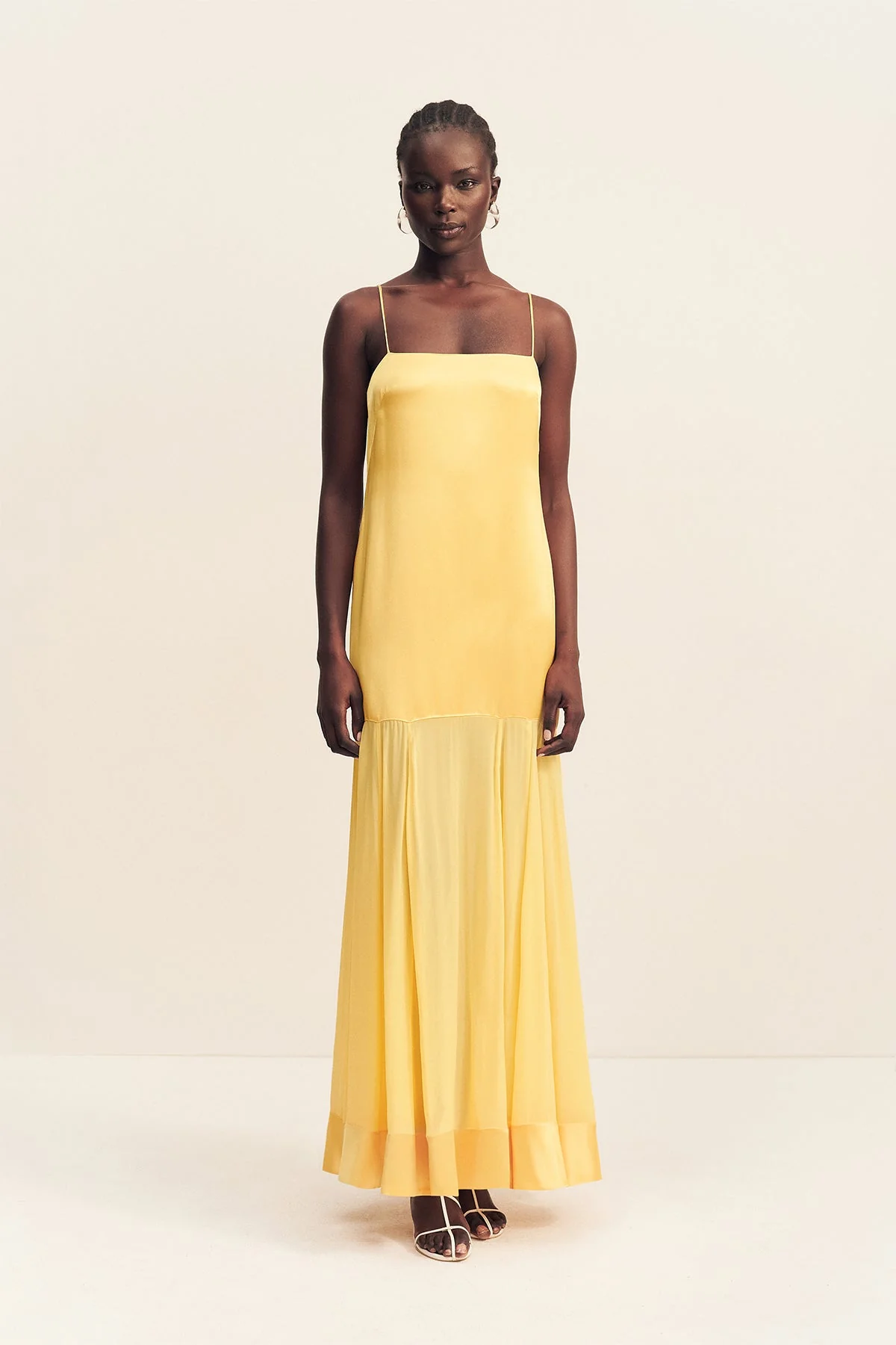MORAYA DROPPED WAIST MAXI DRESS - SOLEIL