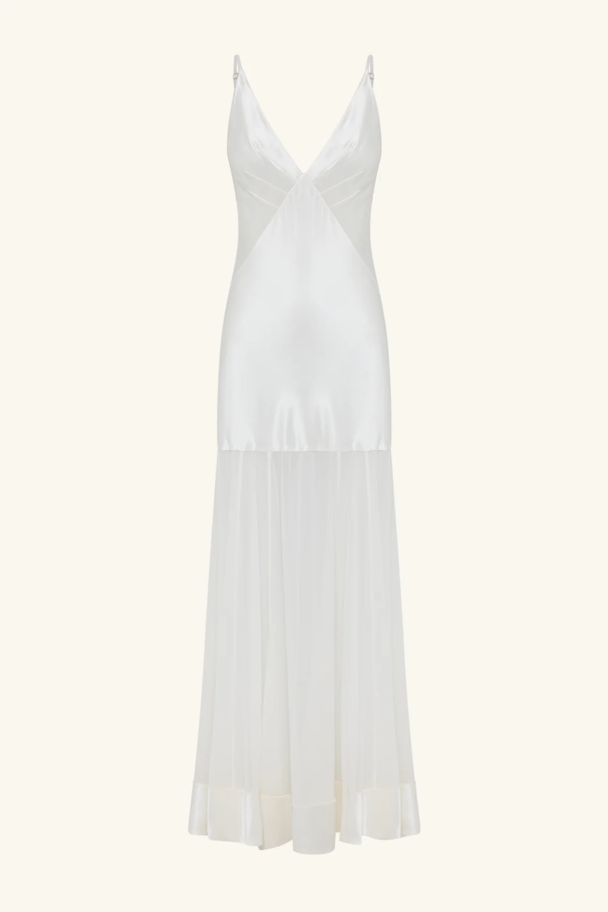 MORAYA PLUNGED MAXI DRESS - IVORY - Image 8