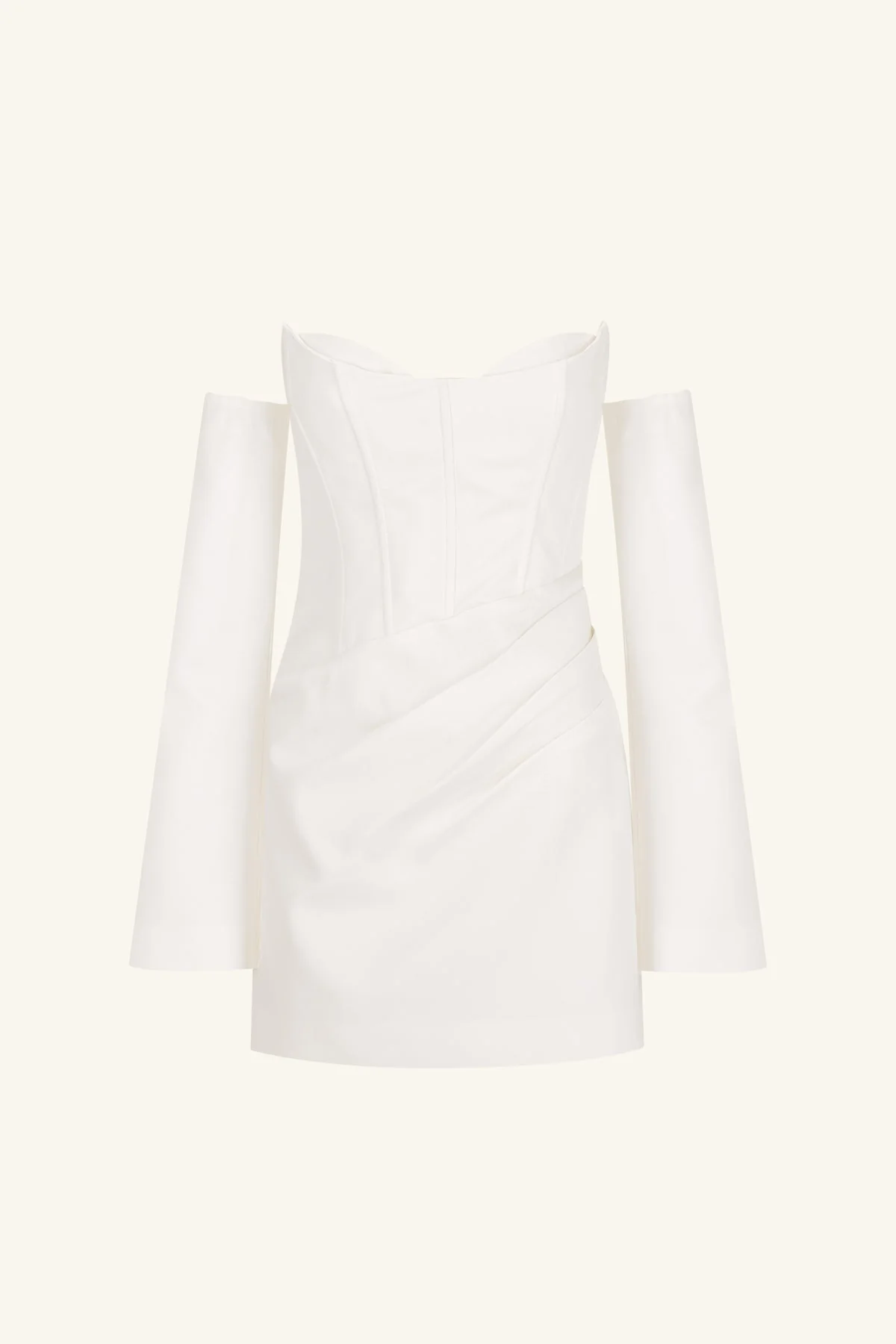 OAKLEY STRAPLESS DRAPED MINI DRESS - IVORY - Image 10