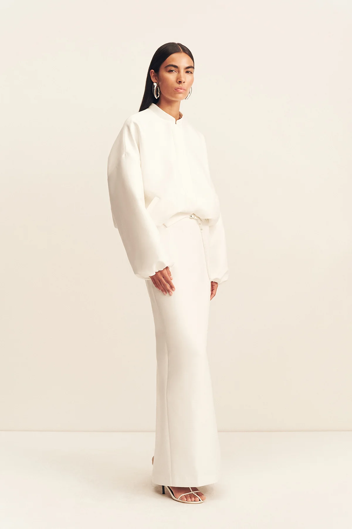 OTIS OVERSIZED BOMBER JACKET - IVORY - Image 4