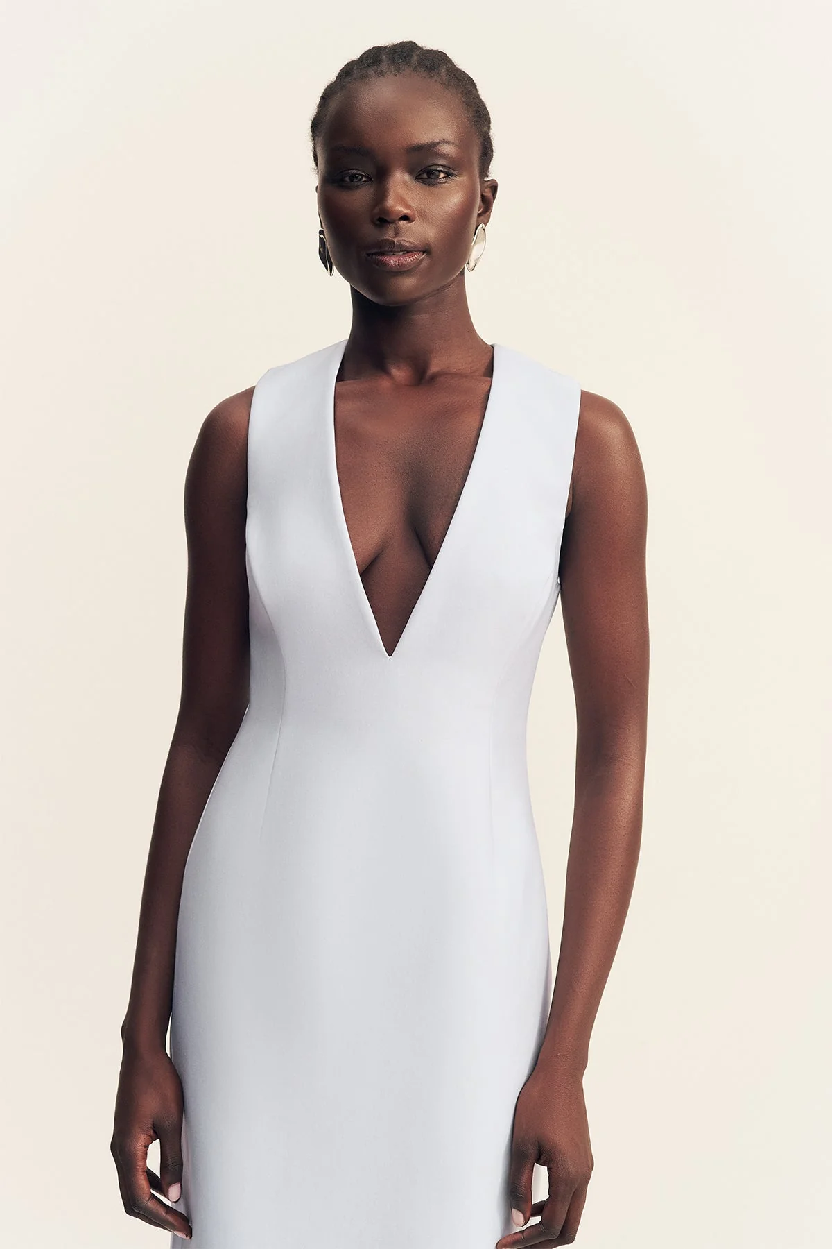 OTIS PLUNGED FITTED MAXI DRESS - SKY - Image 2