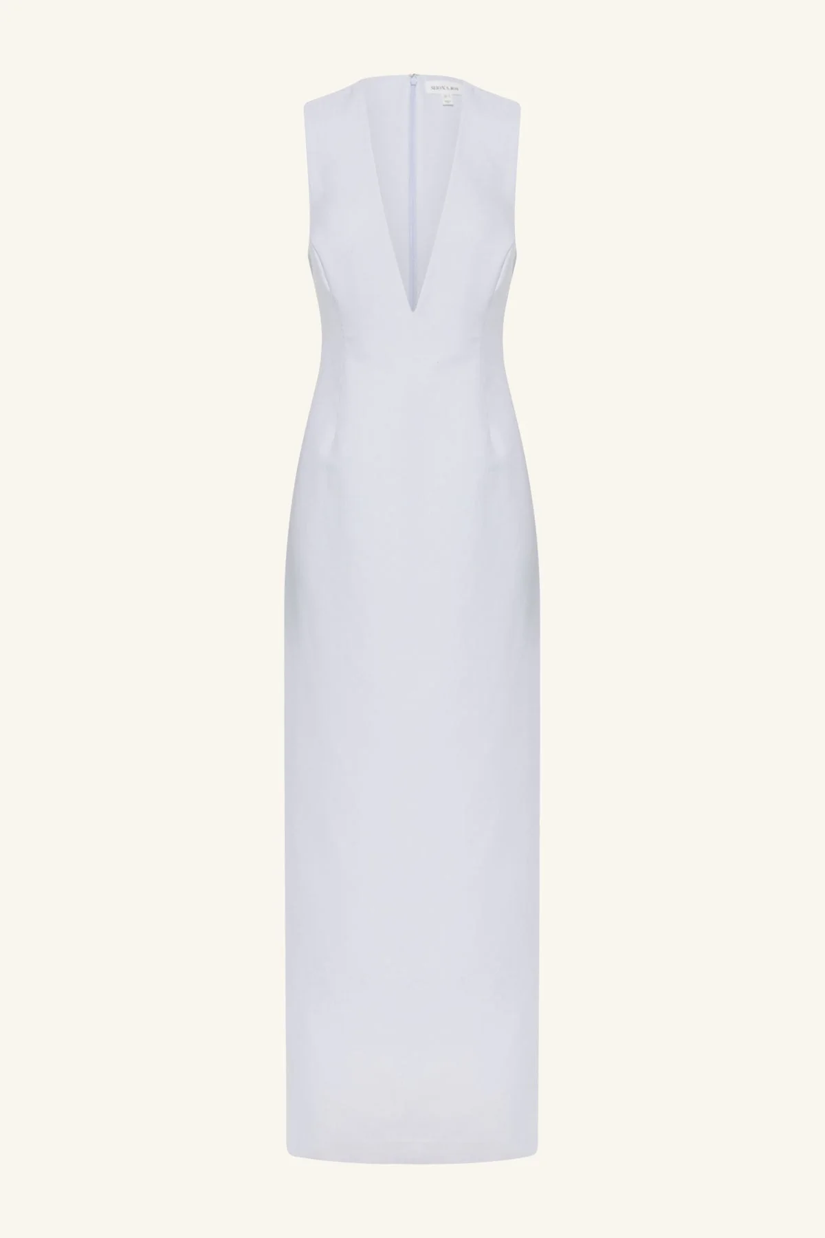 OTIS PLUNGED FITTED MAXI DRESS - SKY - Image 7