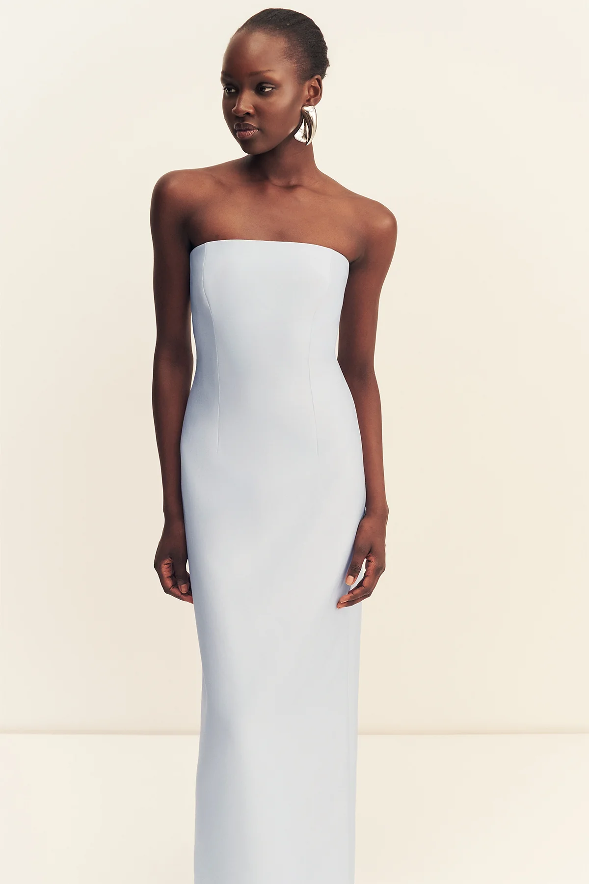 OTIS STRAPLESS PANELLED MAXI DRESS - SKY - Image 2